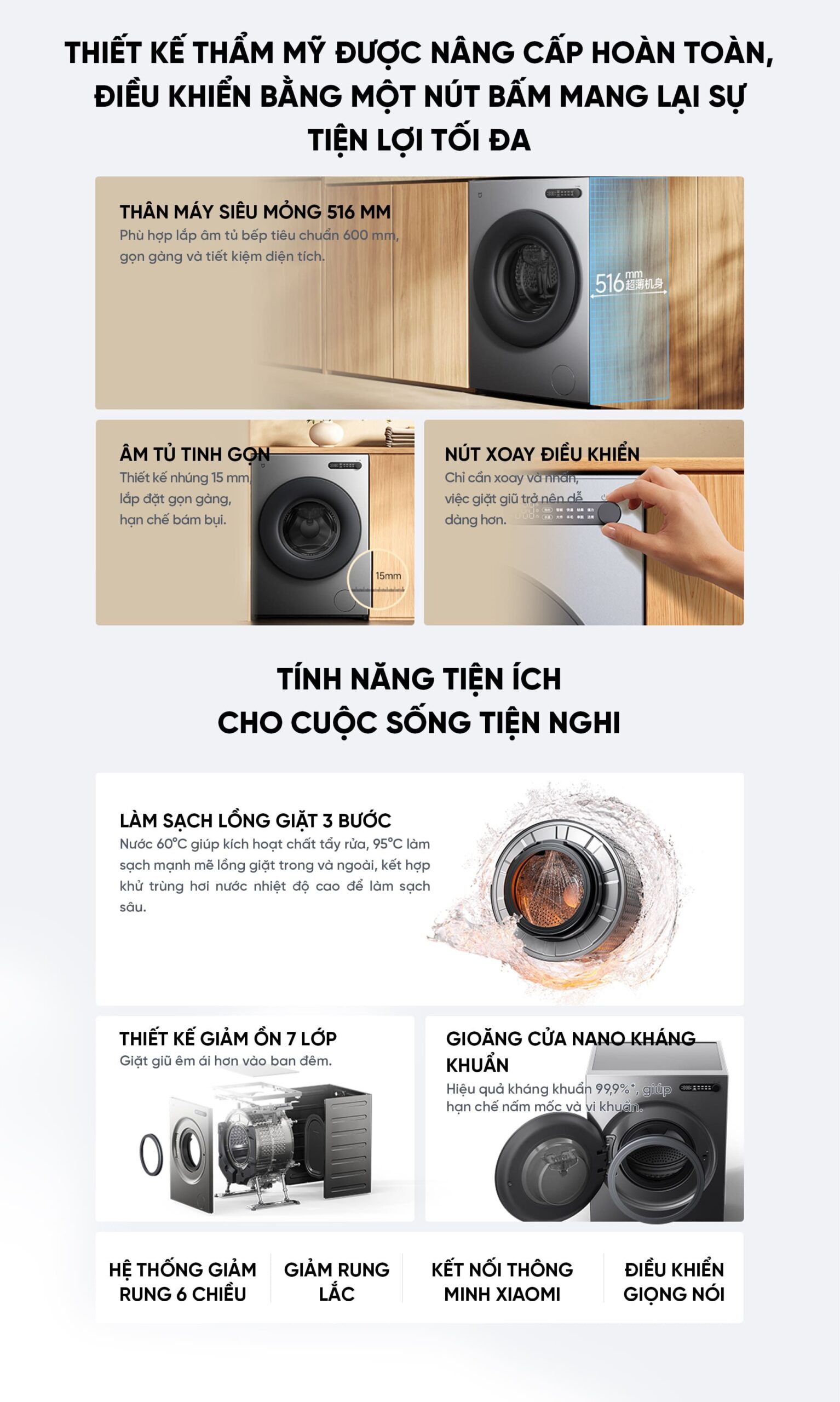 Máy giặt Xiaomi Mijia XQG100MJ205 10kg Phiên bản 2026 Lắp âm tường