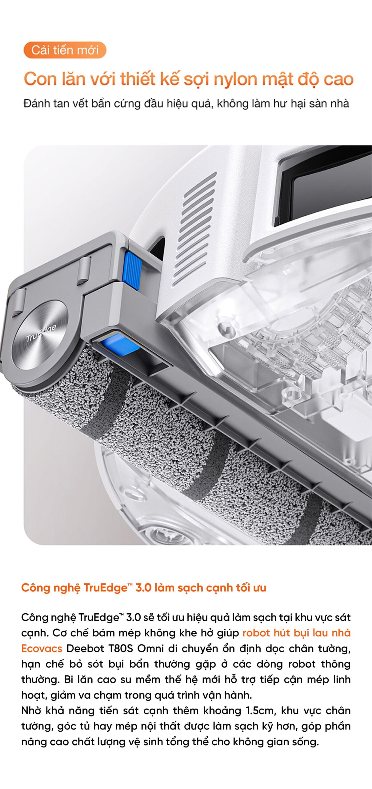 Robot hút bụi lau nhà Ecovacs Deebot T80S Omni