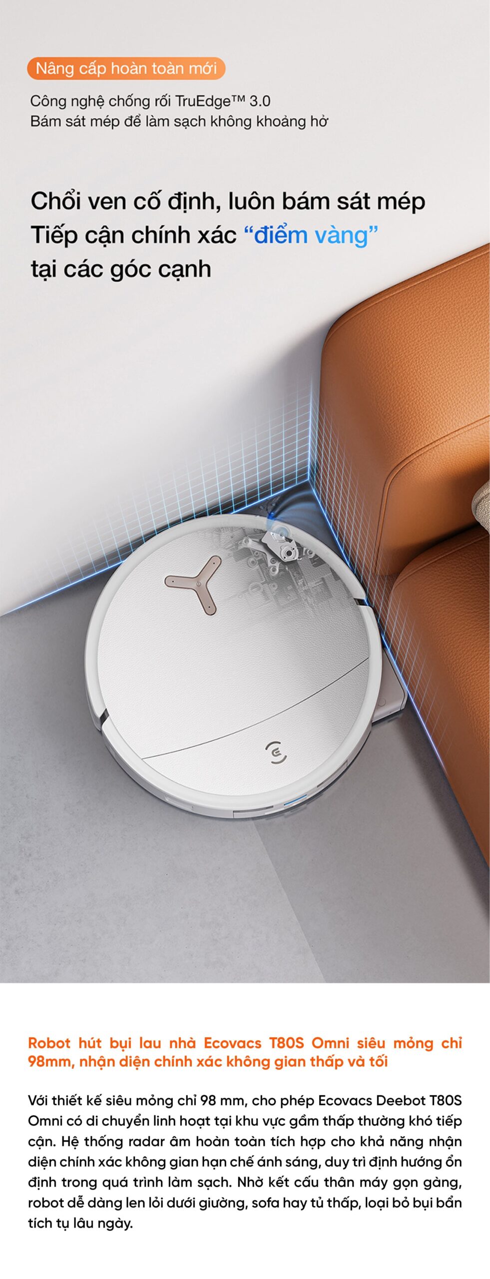 Robot hút bụi lau nhà Ecovacs Deebot T80S Omni