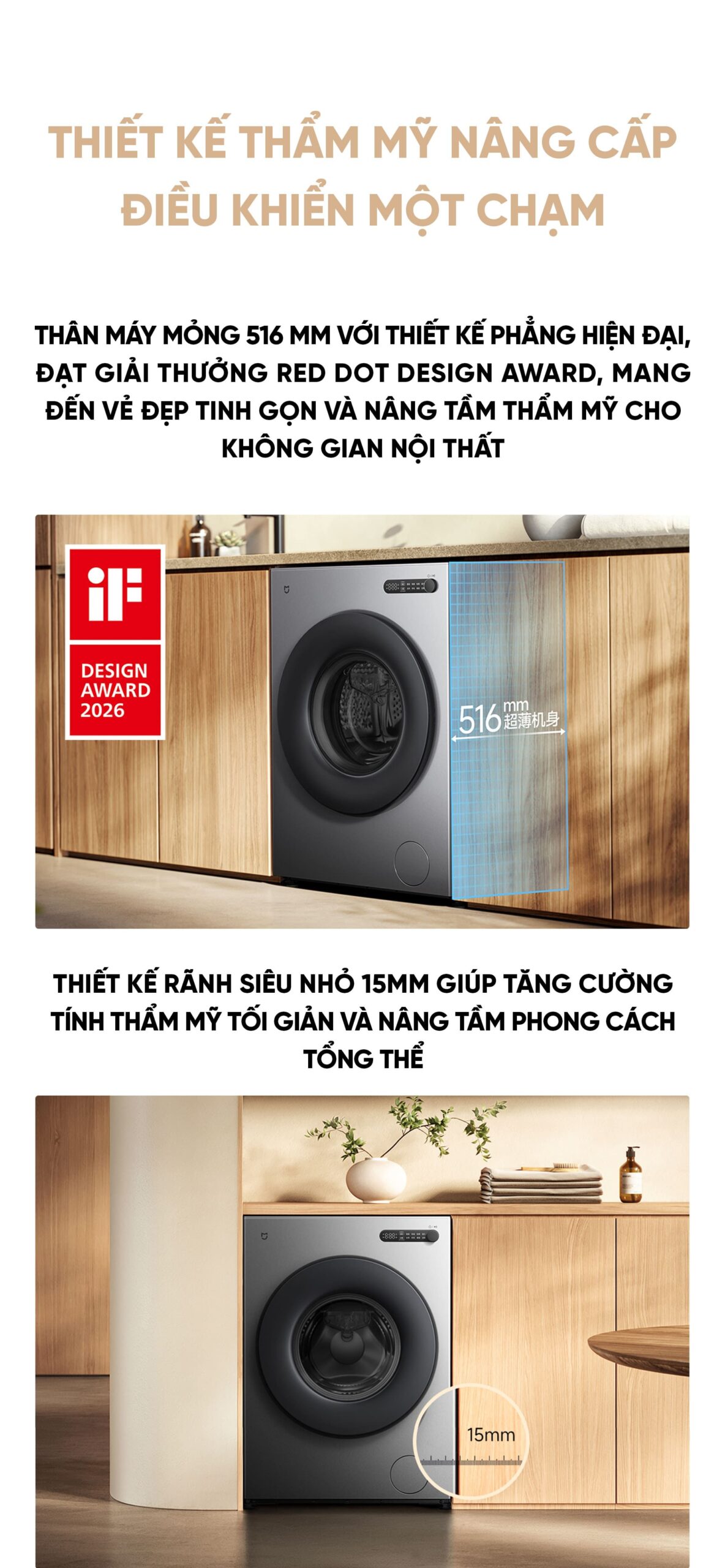 Máy giặt Xiaomi Mijia XQG100MJ205 10kg Phiên bản 2026 Lắp âm tường