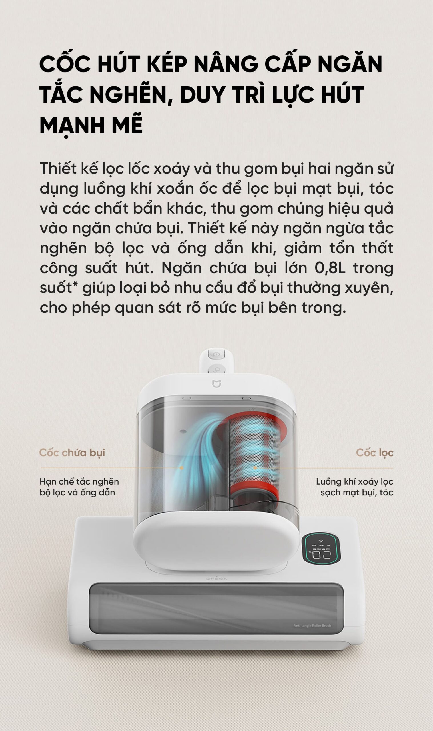 Máy hút bụi diệt khuẩn Mijia 2 Pro