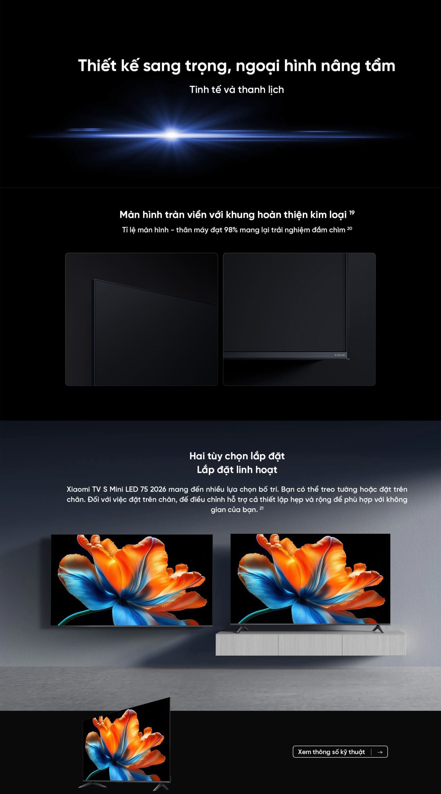 Xiaomi TV S Mini LED 2026 75 Inch QD-Mini LED 4K-BẢN QUỐC TẾ
