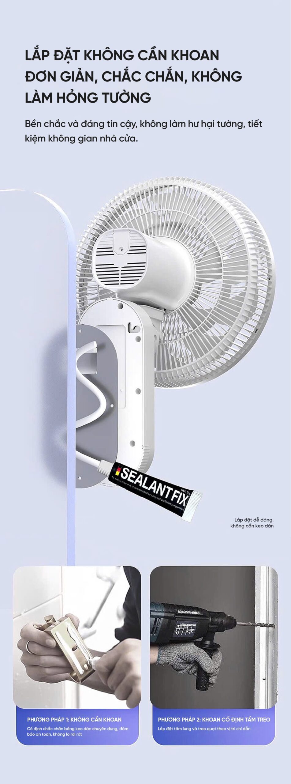Quạt treo tường Xiaomi Jipin JP-FGB-B22SR 7 Cánh kết nối App Xiaomi Home