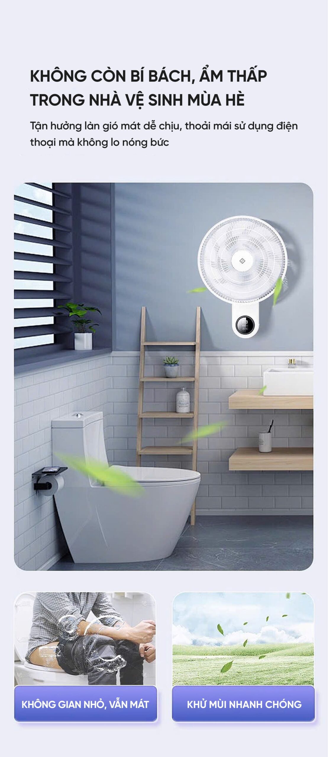 Quạt treo tường Xiaomi Jipin JP-FGB-B22SR 7 Cánh kết nối App Xiaomi Home