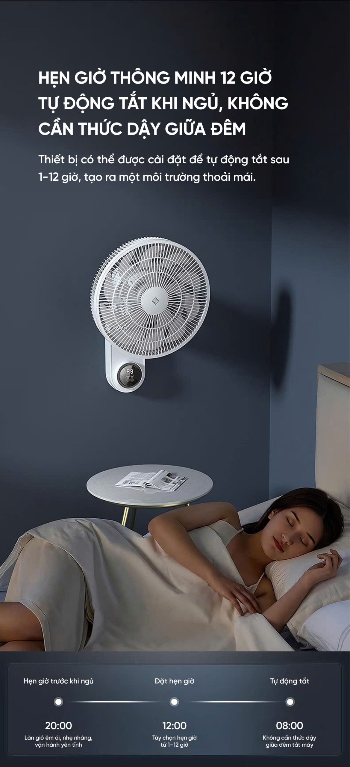 Quạt treo tường Xiaomi Jipin JP-FGB-B22SR 7 Cánh kết nối App Xiaomi Home