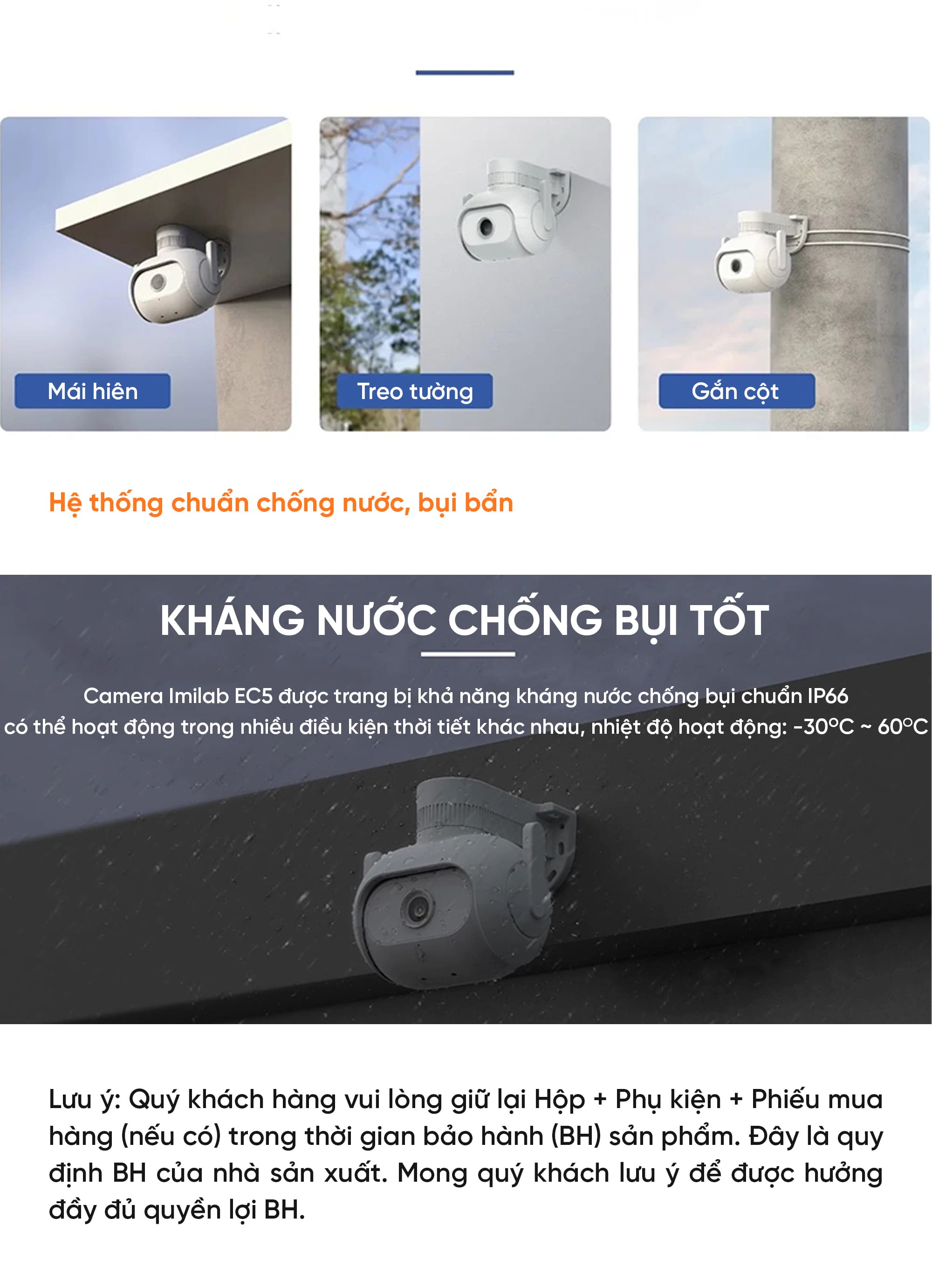 Camera ngoài trời Xiaomi IMILAB EC5 - Kết nối app Mihome