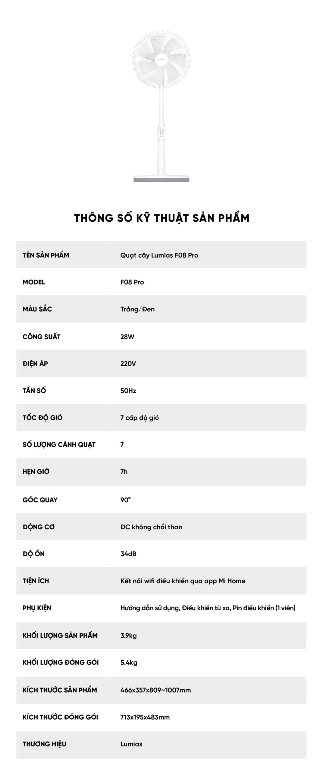 Quạt cây Lumias F08 Pro