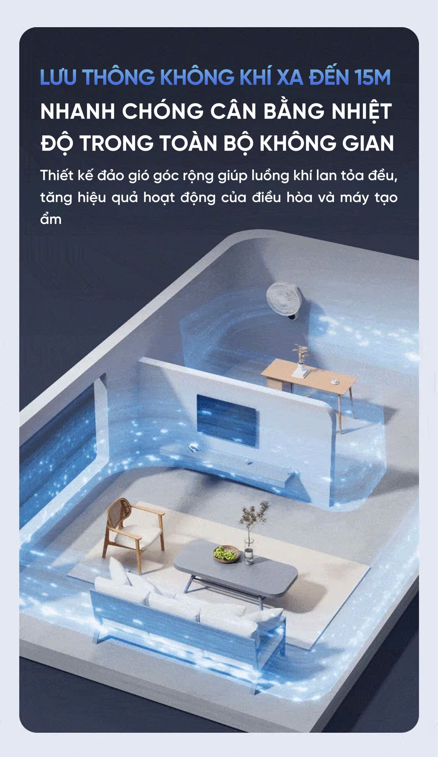 Quạt treo tường Xiaomi Jipin JP-FGB-B22SR 7 Cánh kết nối App Xiaomi Home