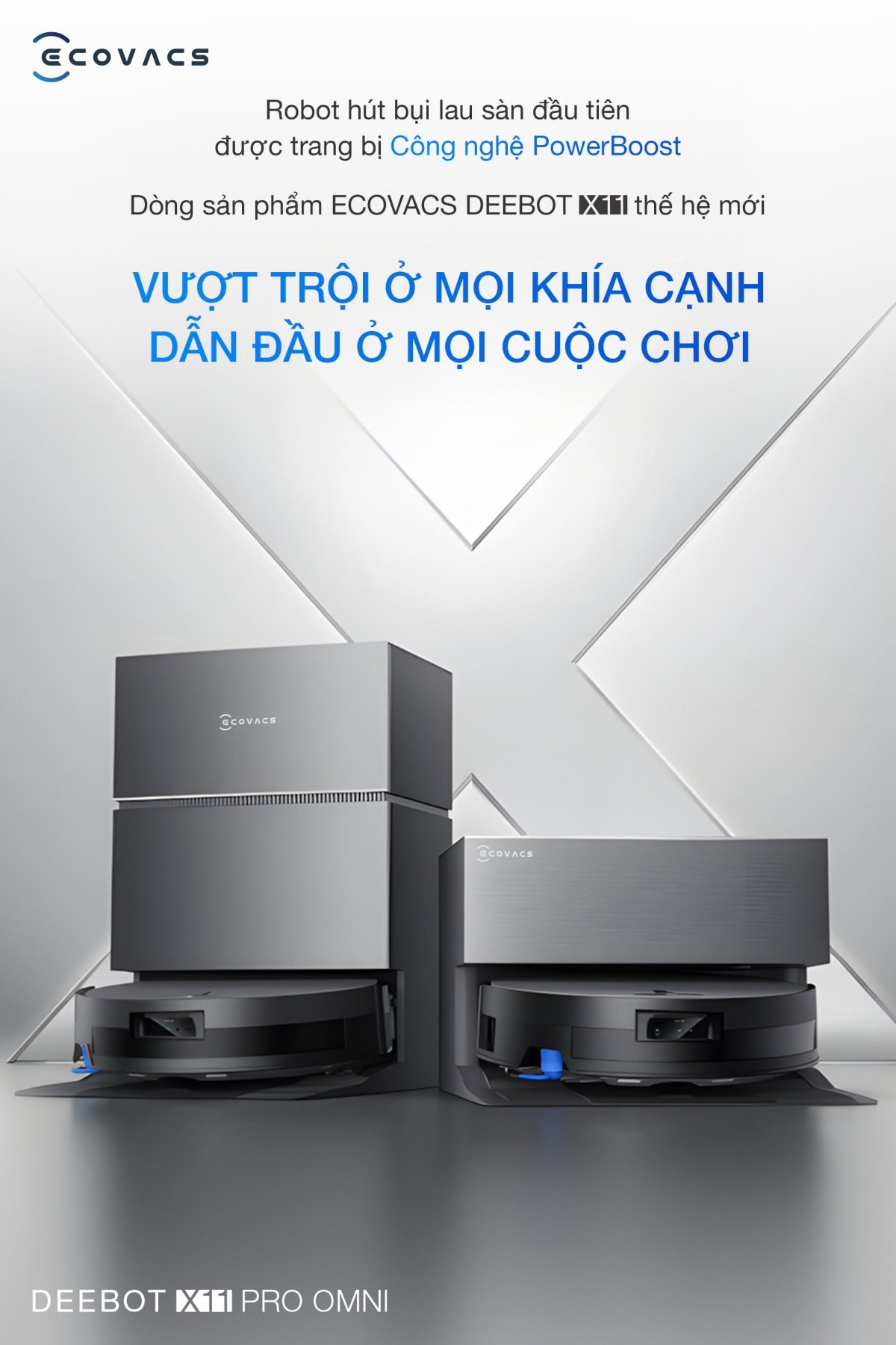Robot hút bụi Ecovacs X11 Pro OMNI tự động cấp xả nước