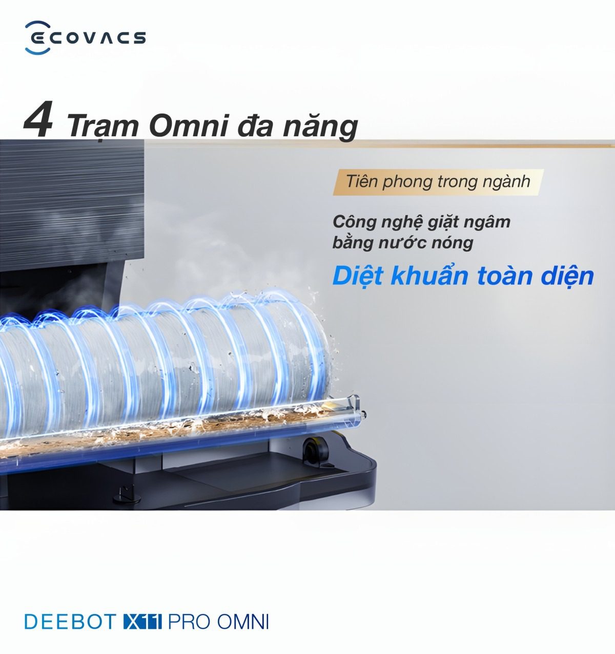 Robot hút bụi Ecovacs X11 Pro OMNI tự động cấp xả nước