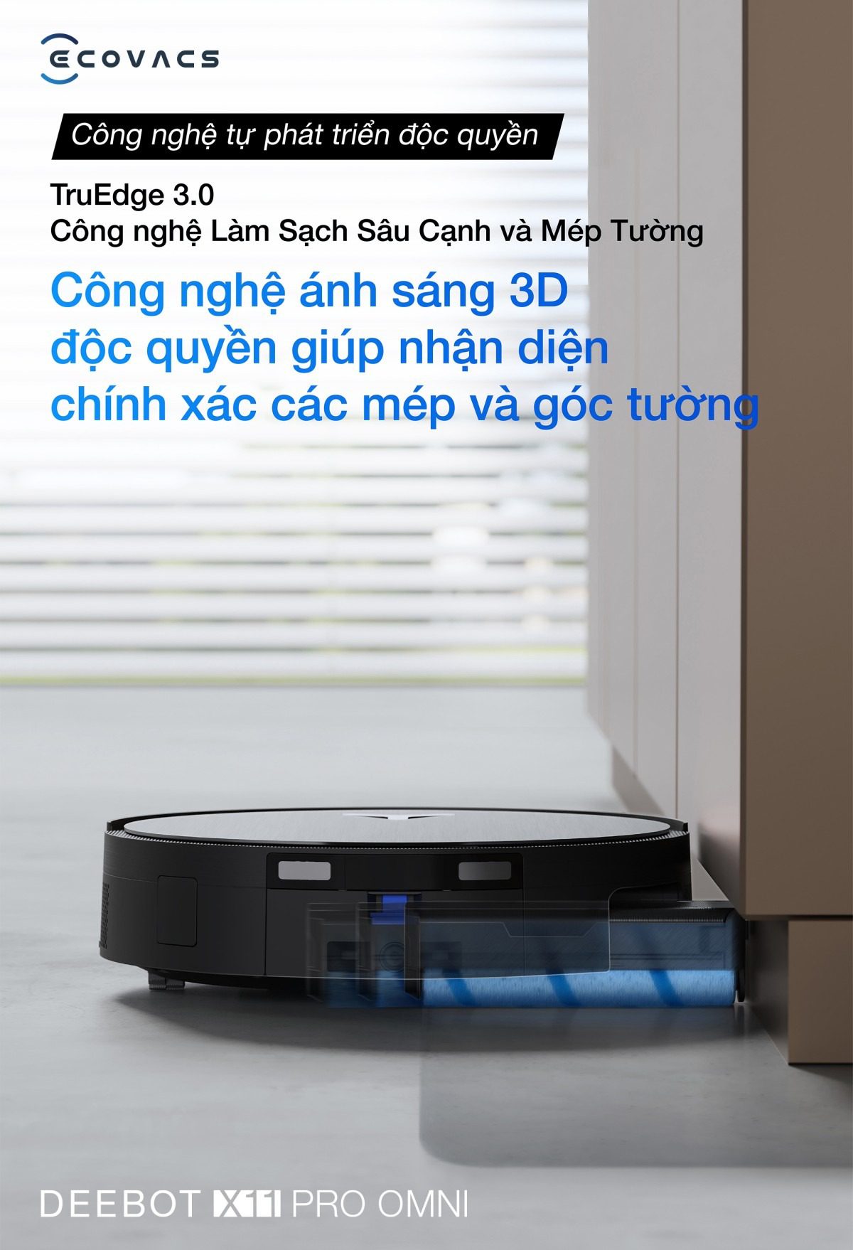 Robot hút bụi Ecovacs X11 Pro OMNI tự động cấp xả nước