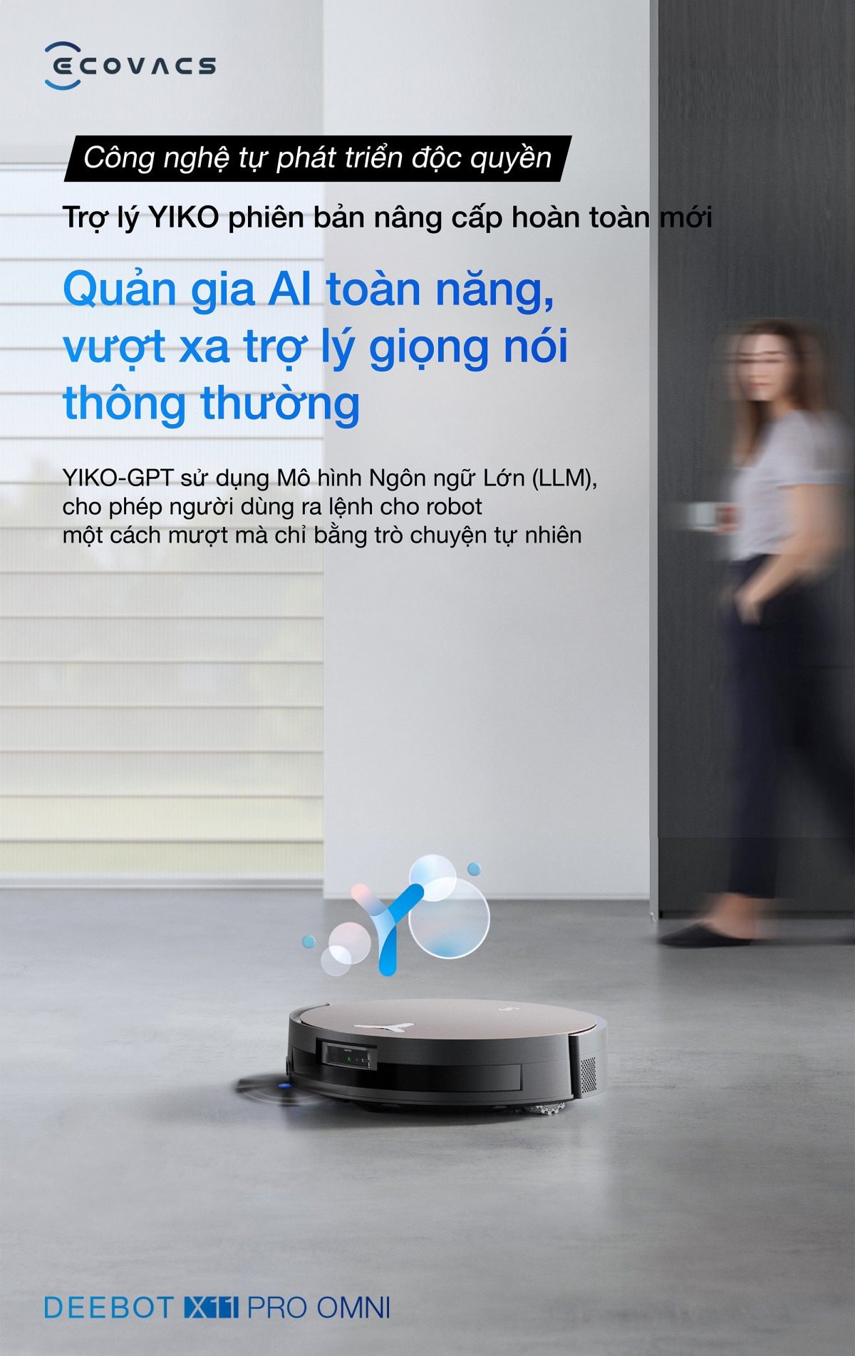 Robot hút bụi Ecovacs X11 Pro OMNI tự động cấp xả nước