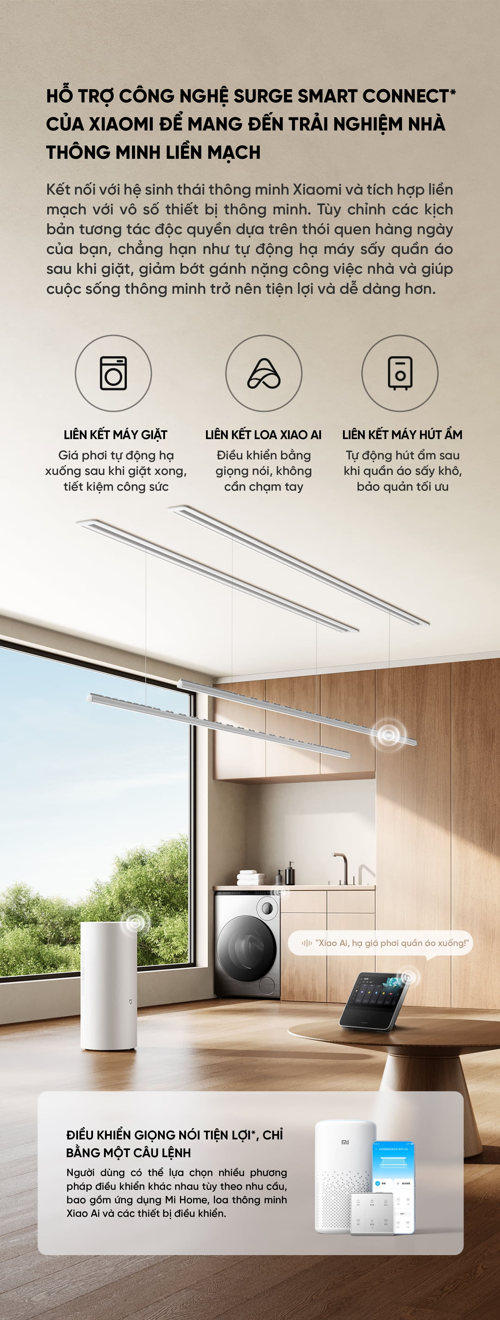 Dàn Phơi Quần Áo Xiaomi Mija 2.4M Có Sấy Thông Minh