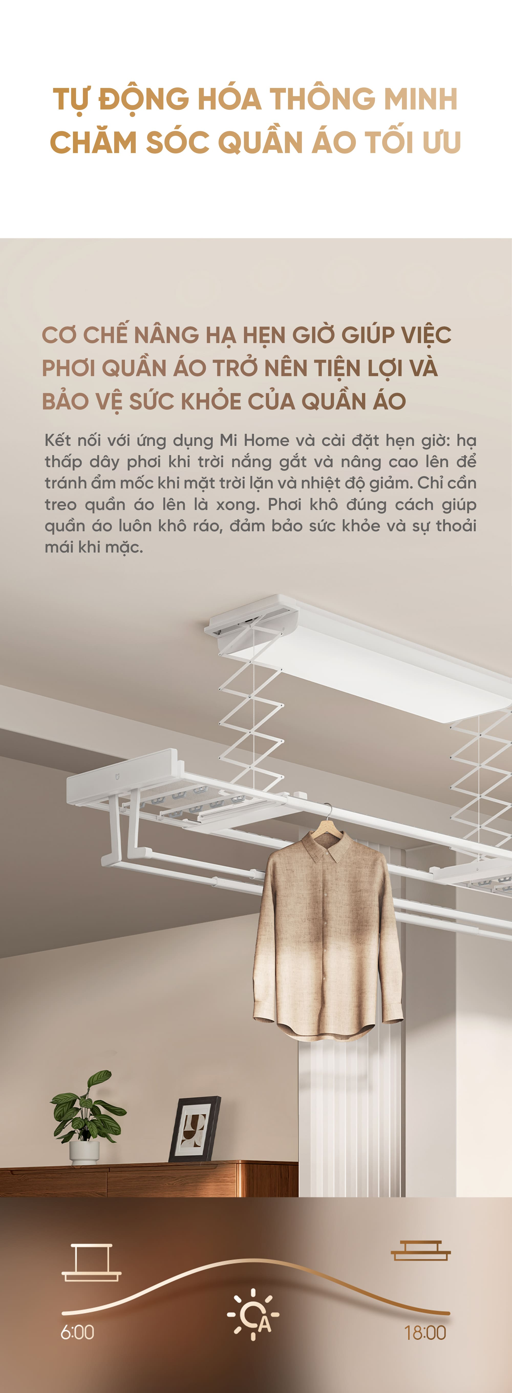 Giá phơi quần áo thông minh Mijia 3