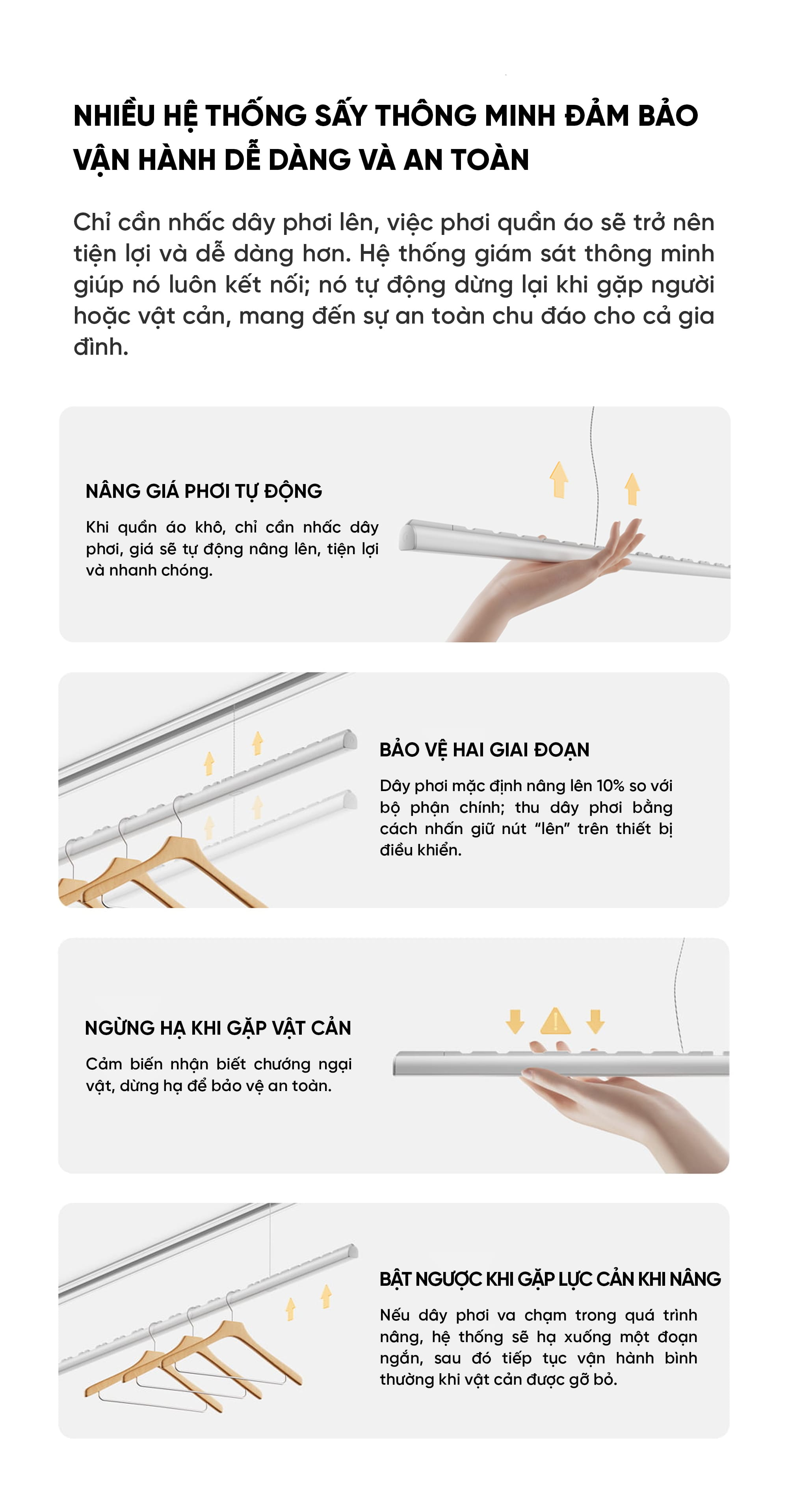 Dàn Phơi Quần Áo Xiaomi Mija 2.4M Có Sấy Thông Minh