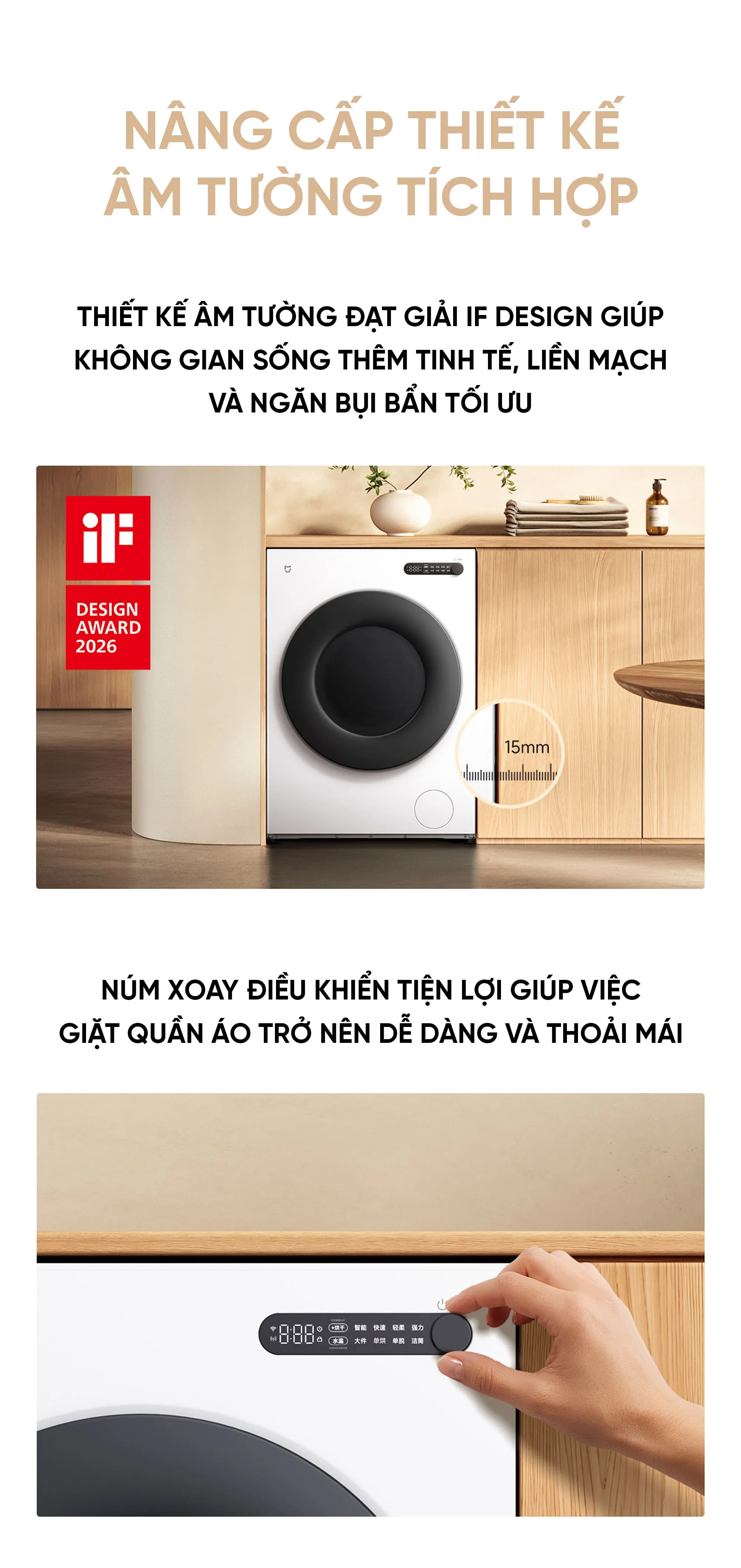 Máy giặt sấy Xiaomi XHQG120MJ110 12kg sấy 9kg 2026 Màu Trắng