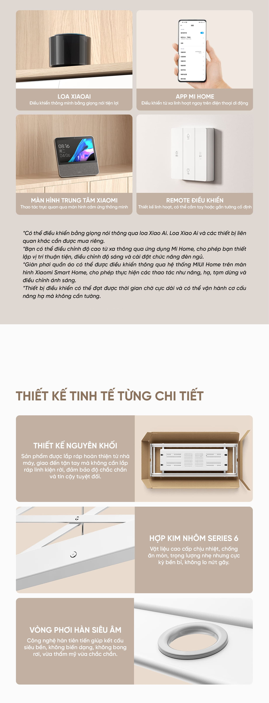 Giàn phơi thông minh có đèn sấy Mijia 1S
