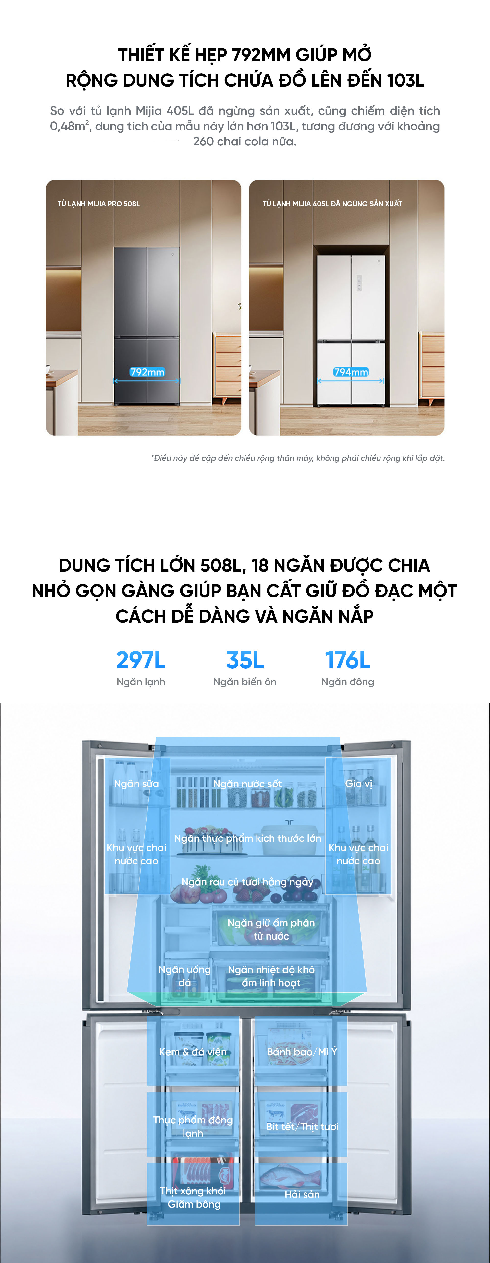 Tủ lạnh Xiaomi mijia 508L Pro 2026 đá rơi ,mặt đá pha lê