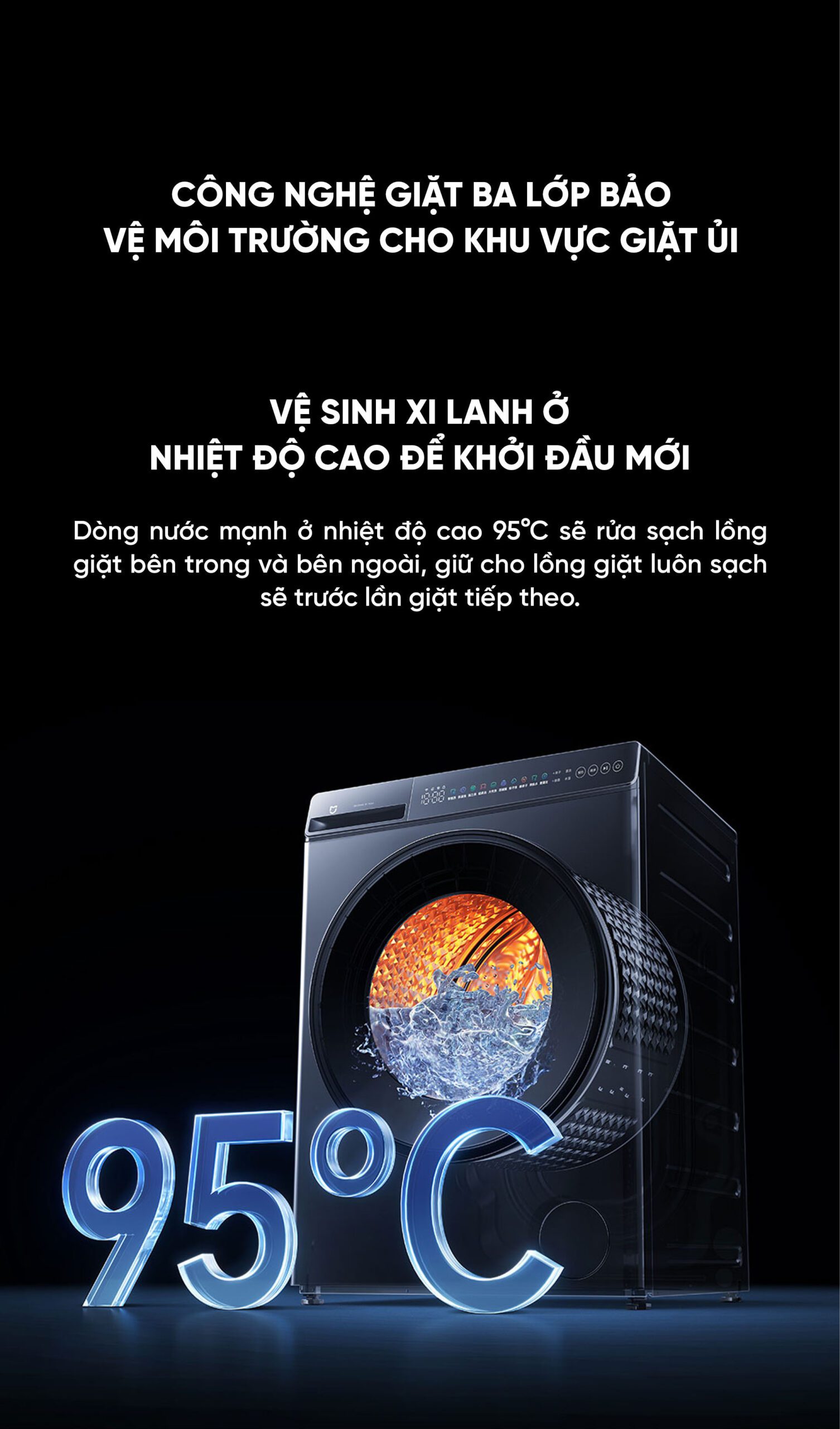 Máy giặt sấy Xiaomi XHQG120MJ102 Pro giặt 12kg sấy 9kg Công Nghệ Oxygen
