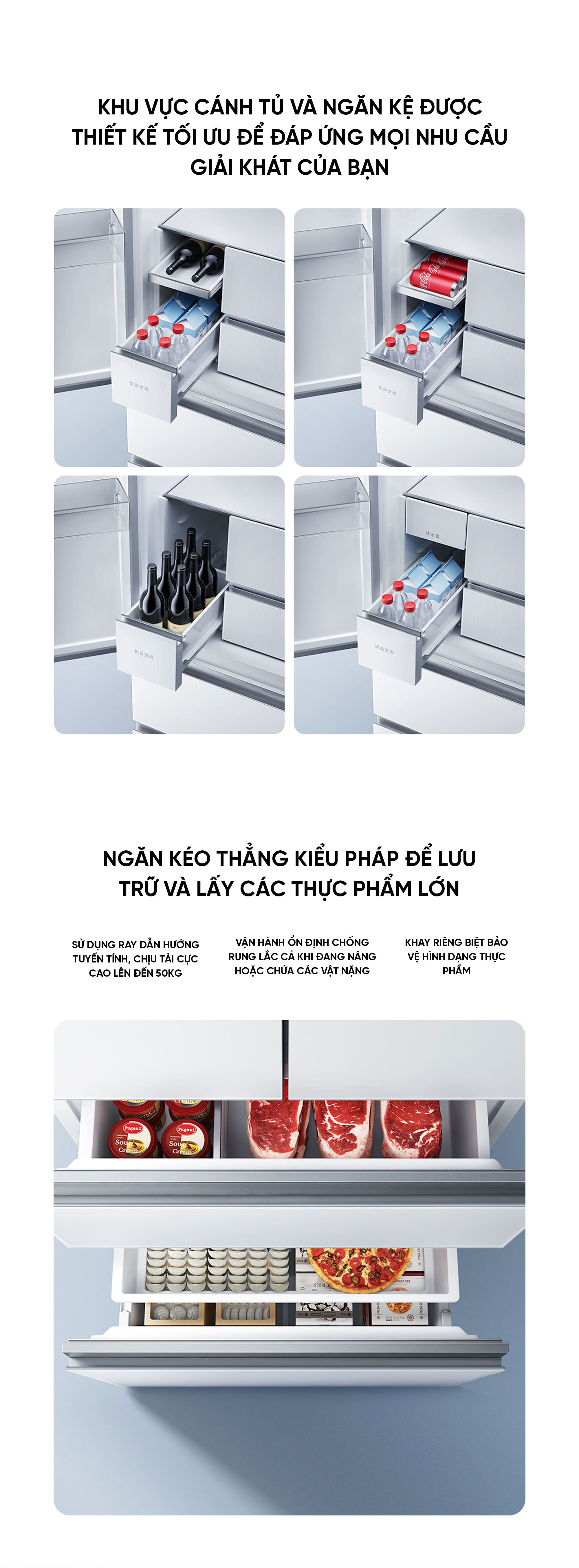 Tủ lạnh Xiaomi mijia 508L Pro Kiểu Pháp 2026 Pha Lê Có Đá Rơi i.on 4.0