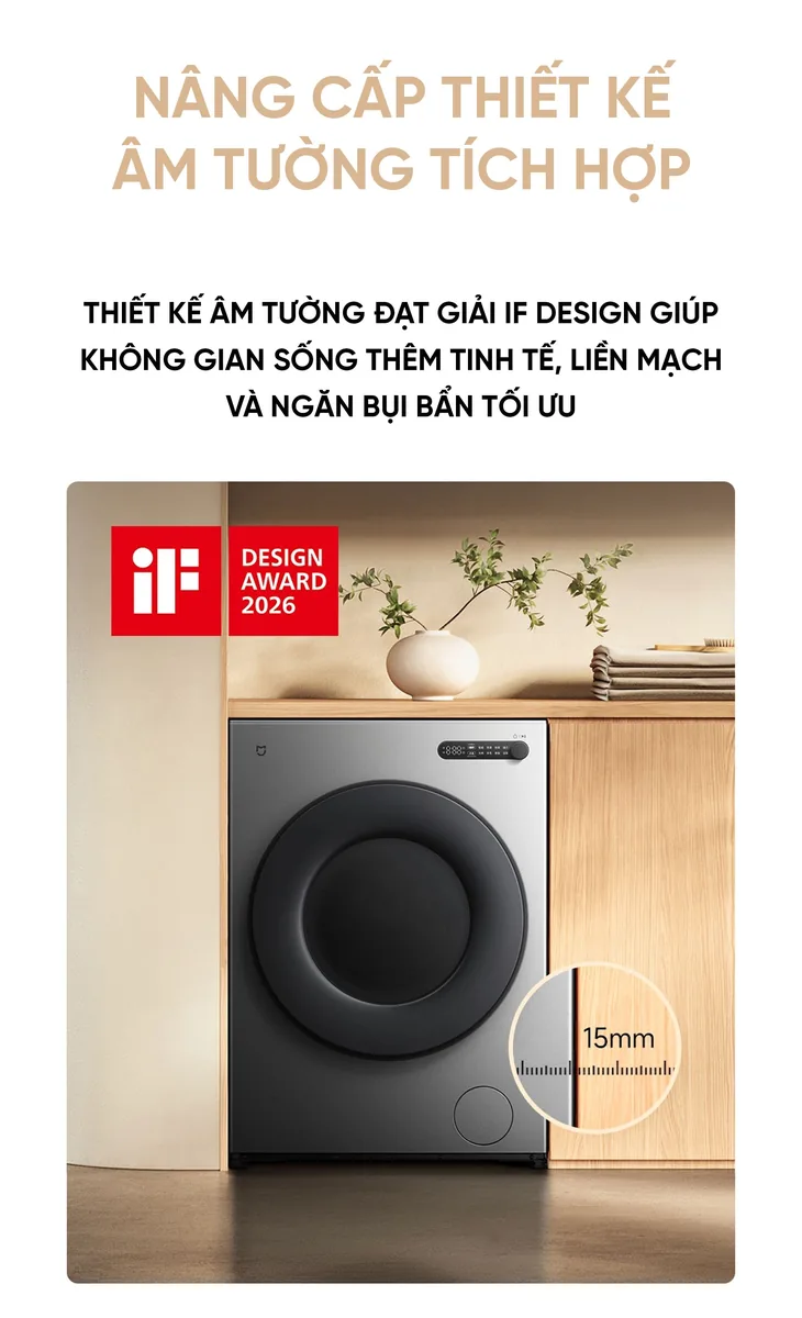Máy giặt Xiaomi Mijia XQG120MJ105 12kg chỉ giặt Phiên bản 2026 Lắp âm tường