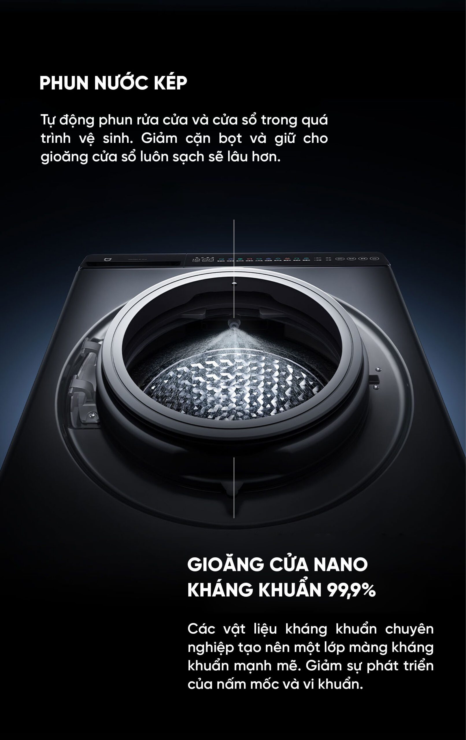 Máy giặt sấy Xiaomi XHQG120MJ102 Pro giặt 12kg sấy 9kg Công Nghệ Oxygen