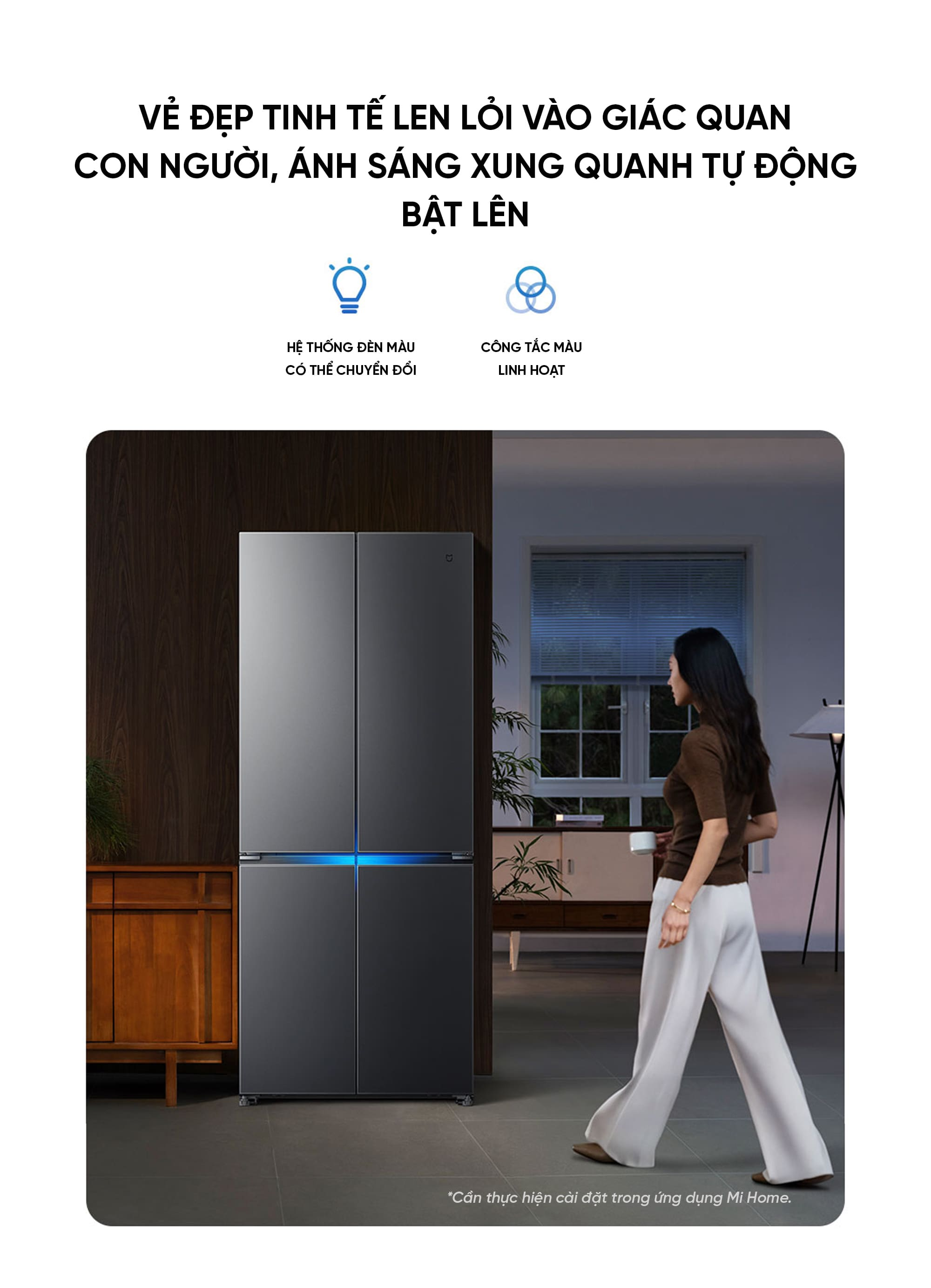 Tủ lạnh Xiaomi mijia 508L Pro 2026 đá rơi ,mặt đá pha lê