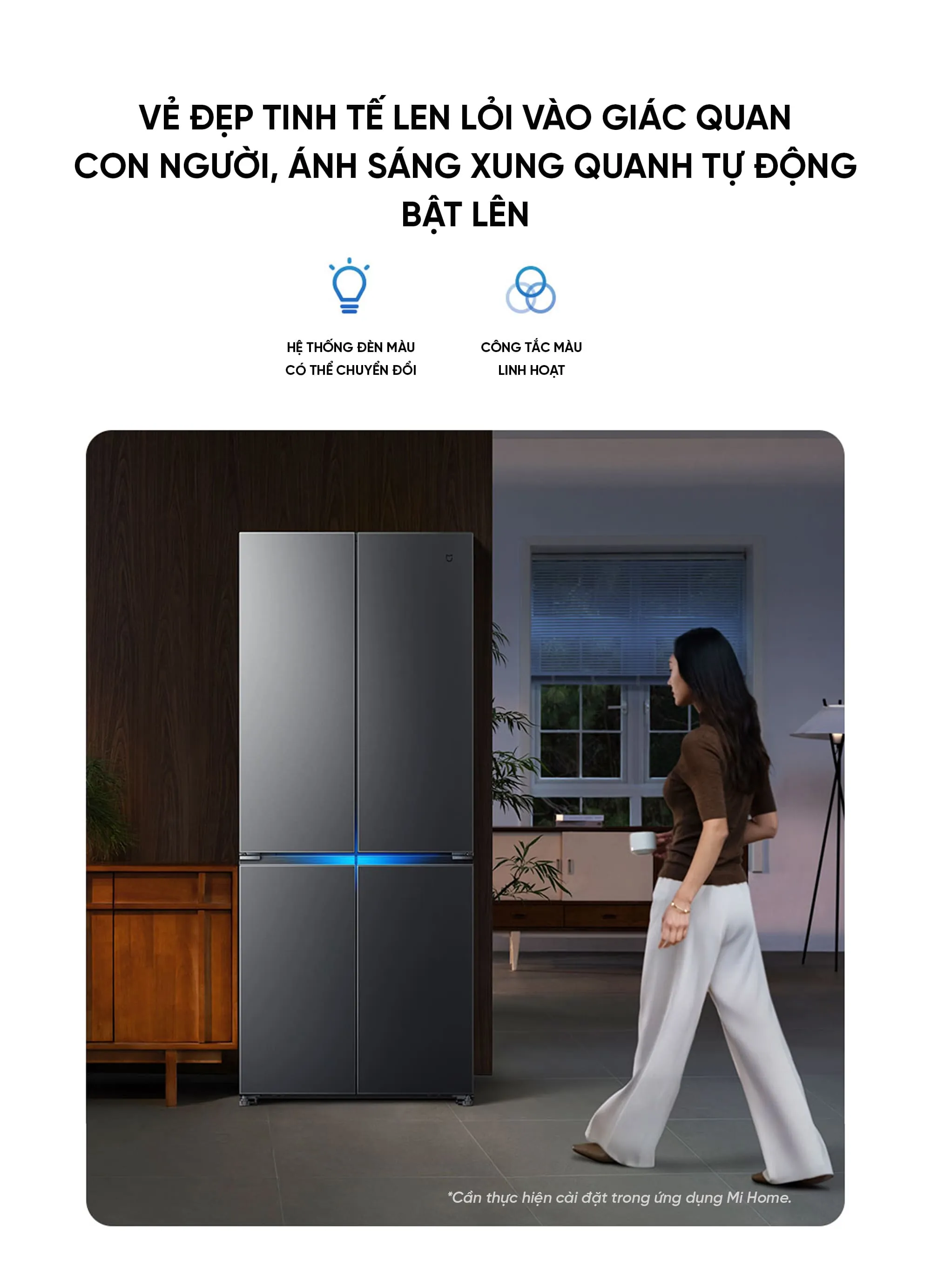 Tủ lạnh Xiaomi mijia 508L Pro 2026 Pha Lê Có Đá Rơi i.on 4.0