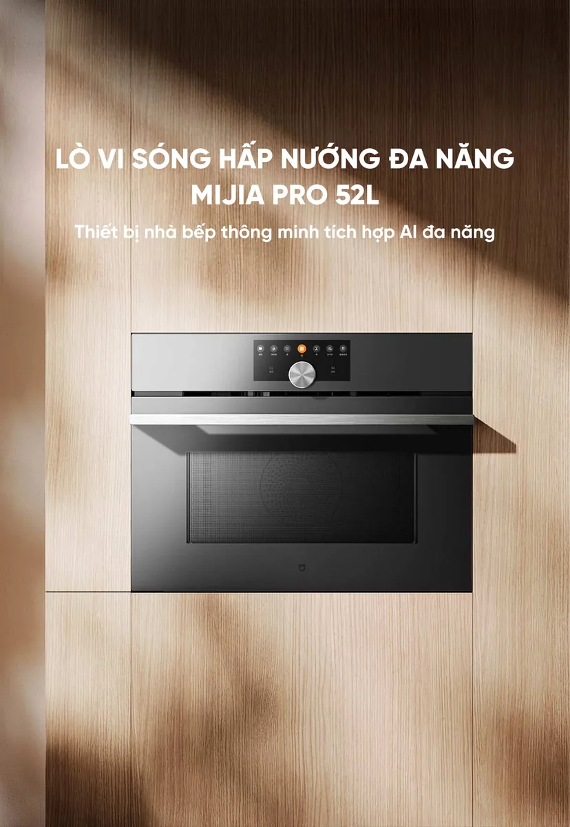 Lò vi sóng hấp nướng đa năng Xiaomi Mija Pro 52L Kết Nối App Model 2026