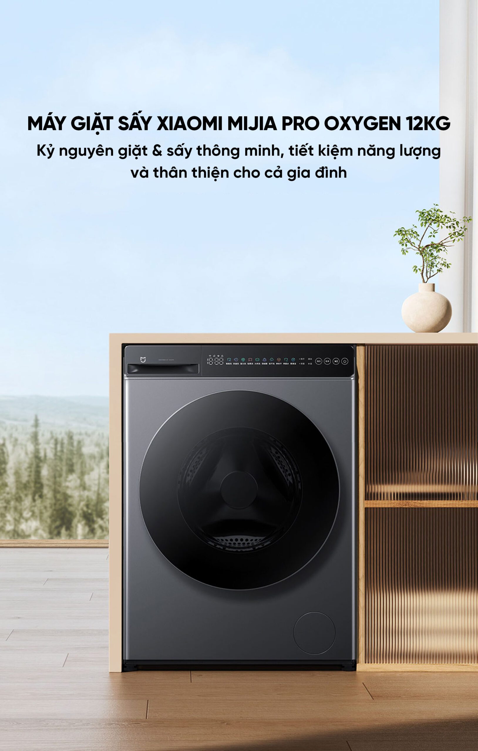 Máy giặt sấy Xiaomi XHQG120MJ102 Pro giặt 12kg sấy 9kg Công Nghệ Oxygen
