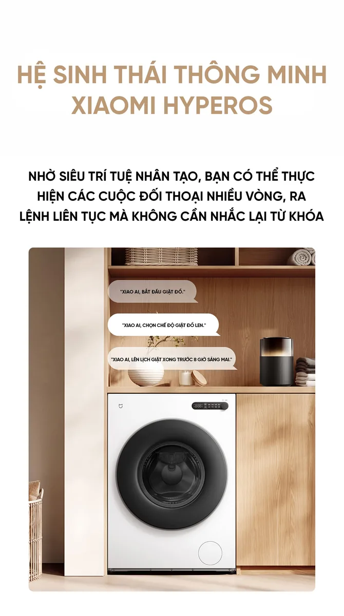 Máy giặt Xiaomi Mijia XQG100MJ204 10kg Phiên bản 2026 Lắp âm tường