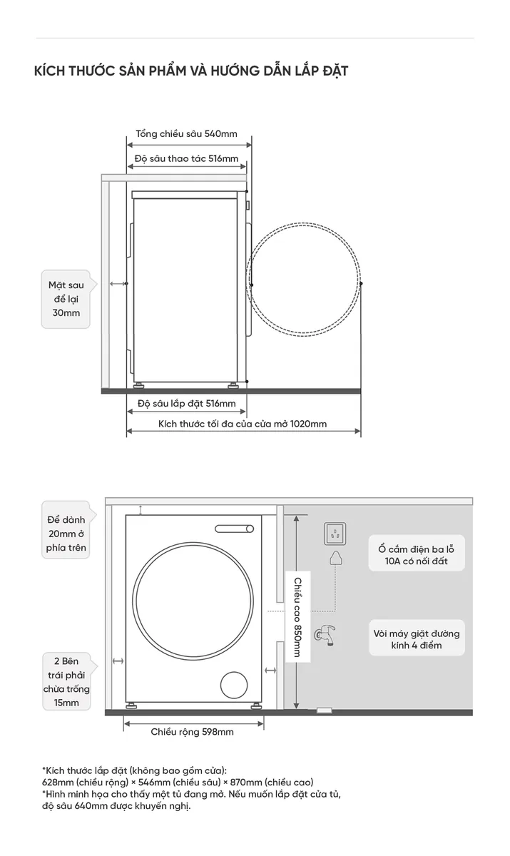 Máy giặt Xiaomi Mijia XQG100MJ204 10kg Phiên bản 2026 Lắp âm tường