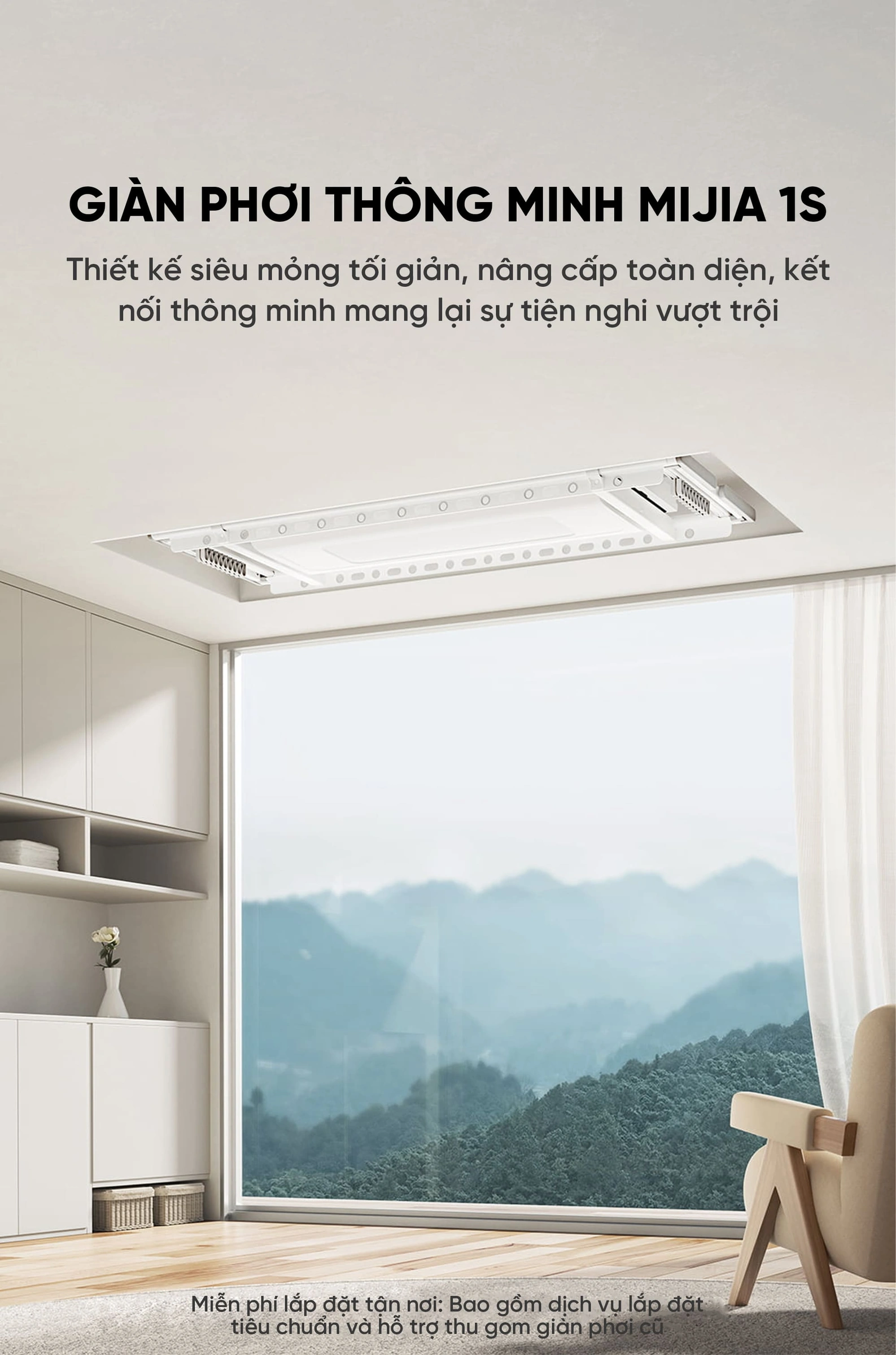 Giàn phơi thông minh có đèn sấy Mijia 1S