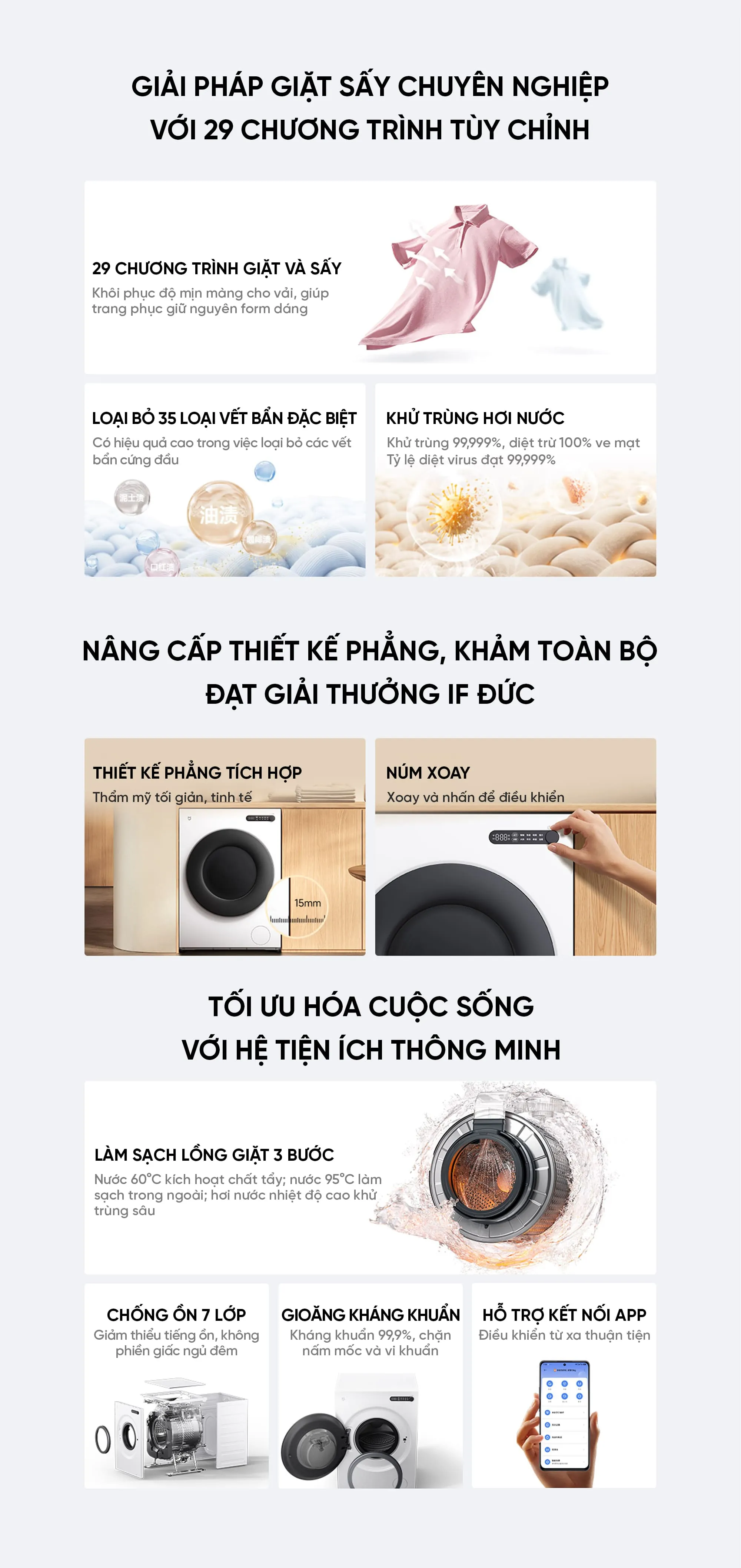 Máy giặt sấy Xiaomi XHQG120MJ110 12kg sấy 9kg 2026 Màu Trắng