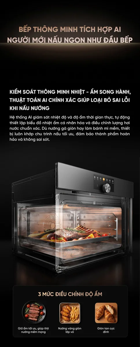Lò vi sóng hấp nướng đa năng Xiaomi Mija Pro 52L Kết Nối App Model 2026