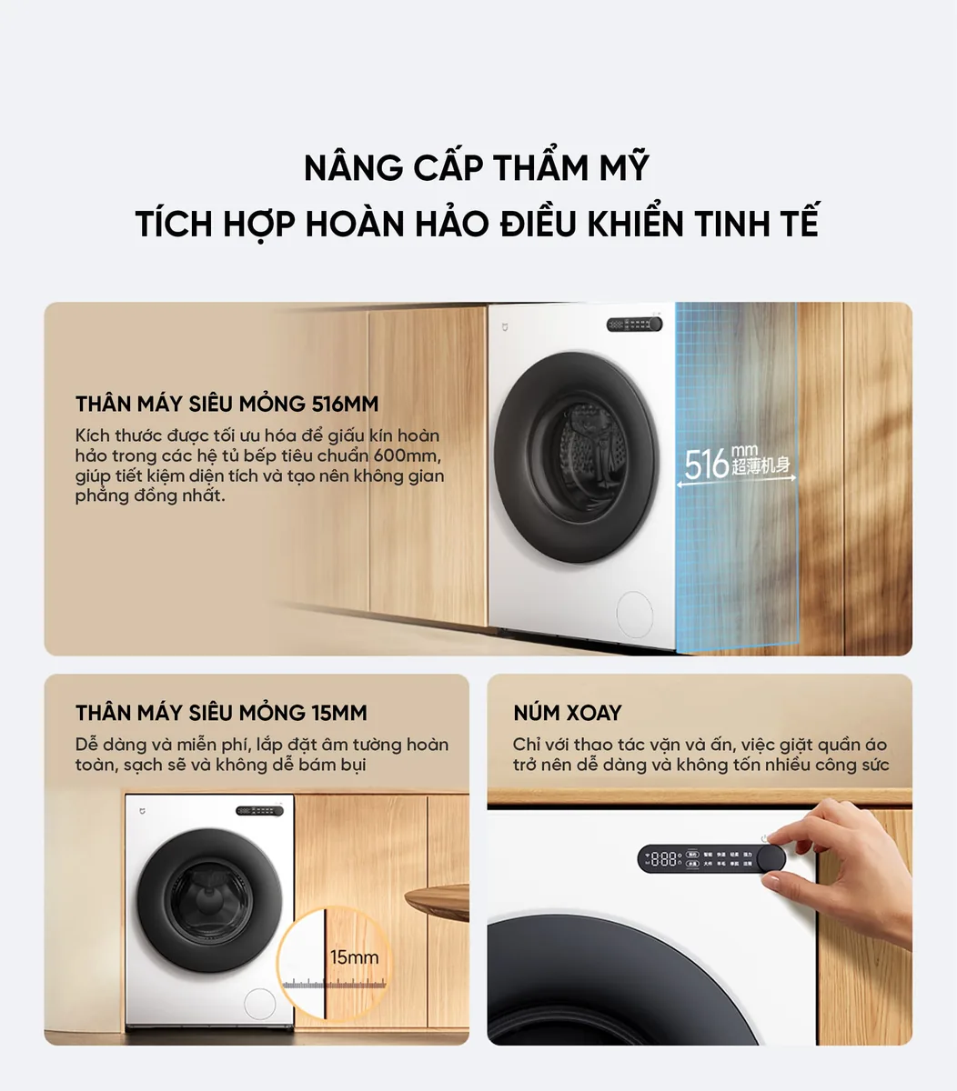 Máy giặt Xiaomi Mijia XQG100MJ204 10kg Phiên bản 2026 Lắp âm tường