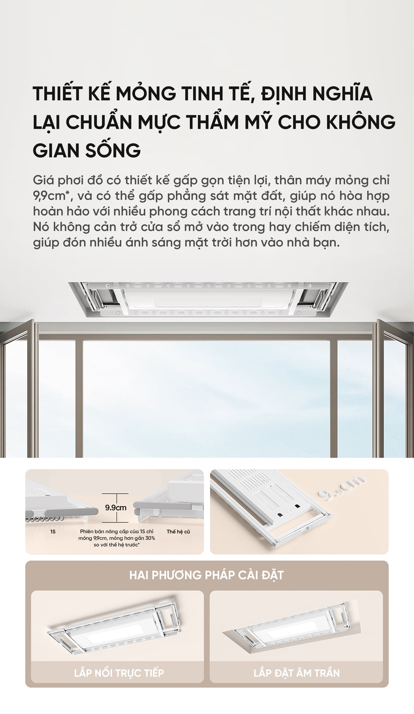 Giàn phơi thông minh có đèn sấy Mijia 1S