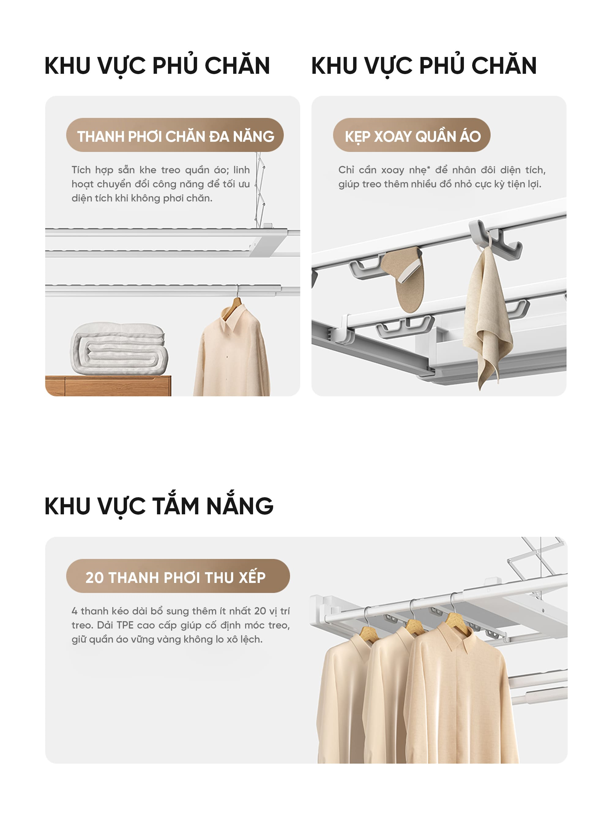 Giá phơi quần áo thông minh Mijia 3