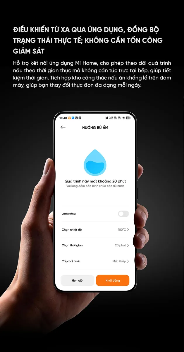 Lò vi sóng hấp nướng đa năng Xiaomi Mija Pro 52L Kết Nối App Model 2026