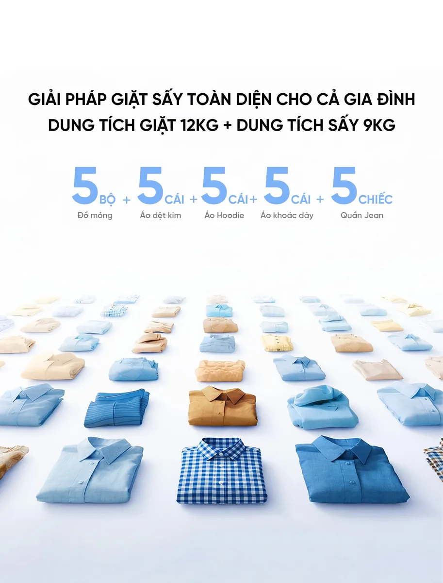 Máy giặt sấy Xiaomi Mijia XHQG100MJ109 12kg sấy 9kg 2026