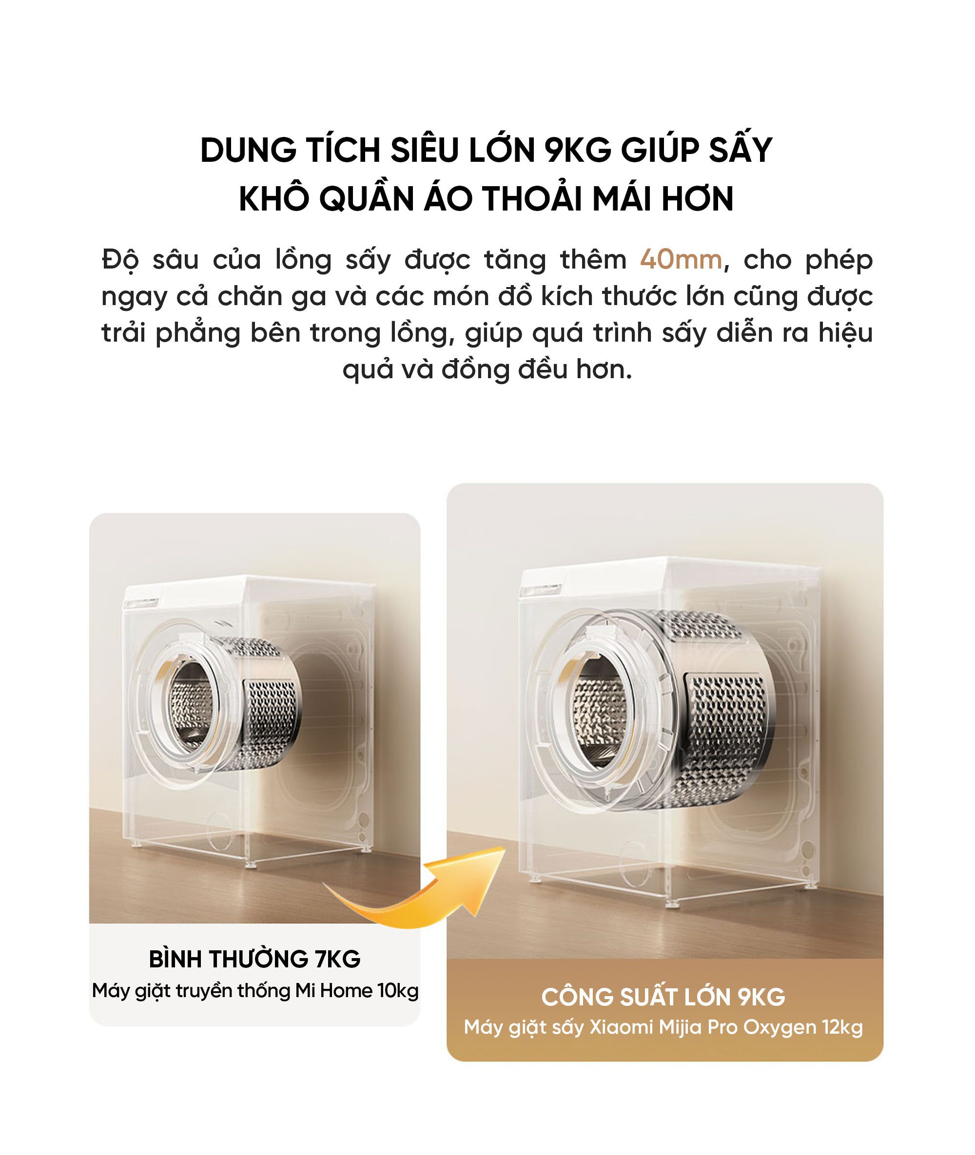 Máy giặt sấy Xiaomi XHQG120MJ102 Pro giặt 12kg sấy 9kg Công Nghệ Oxygen