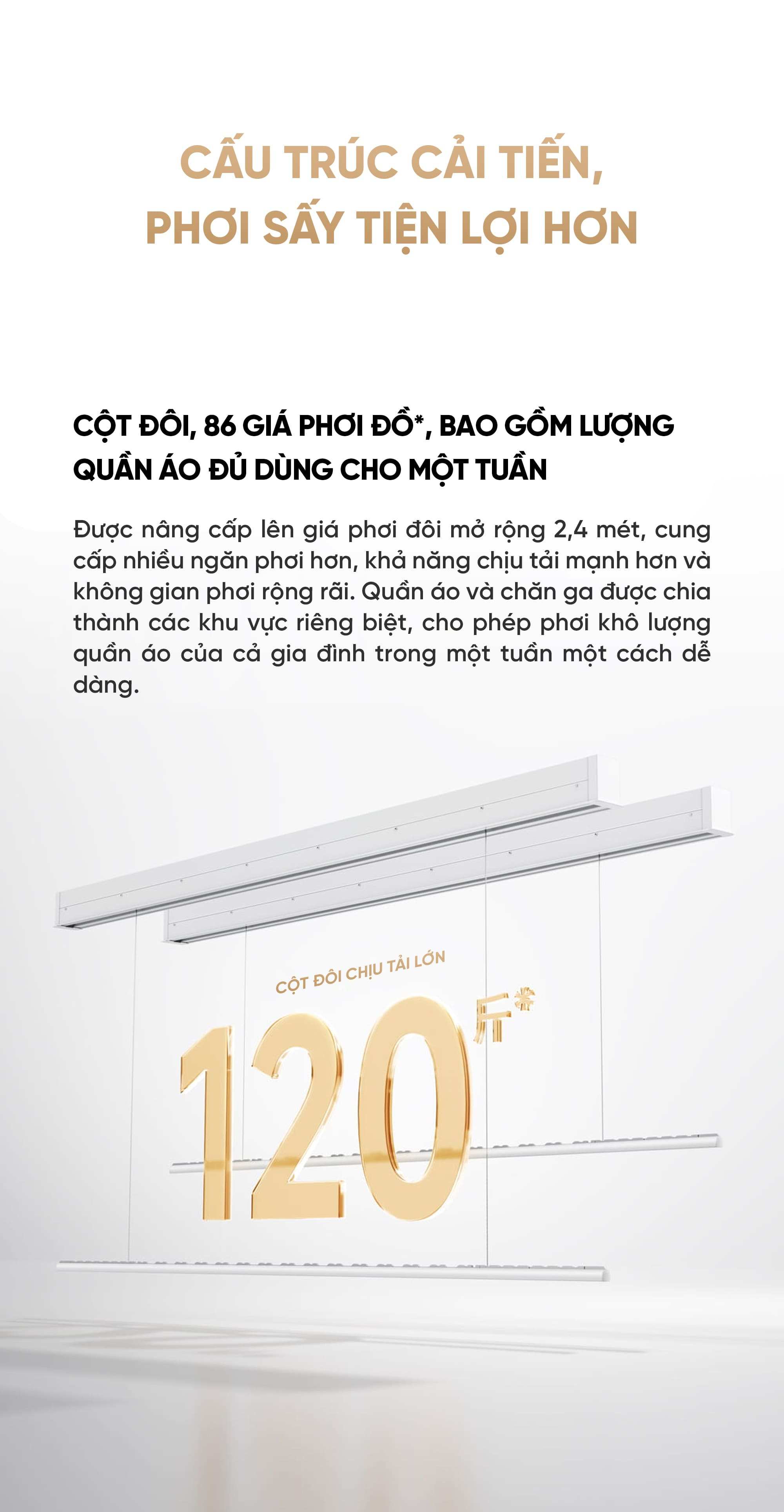 Dàn Phơi Quần Áo Xiaomi Mija 2.4M Có Sấy Thông Minh