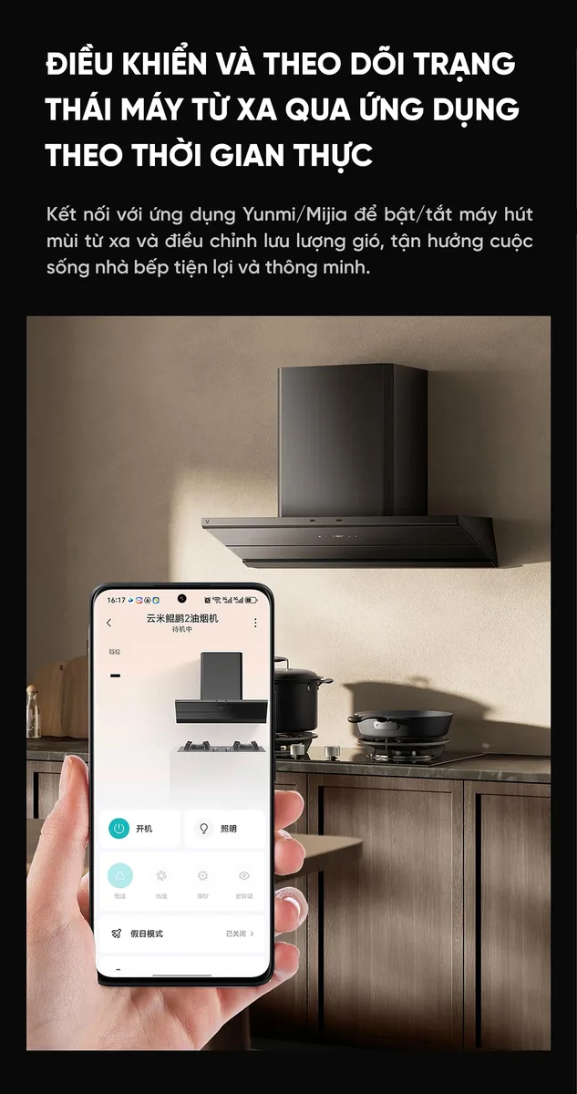 Máy hút mùi Xiaomi Viomi Kunpeng 2 Kết Nối App New Model