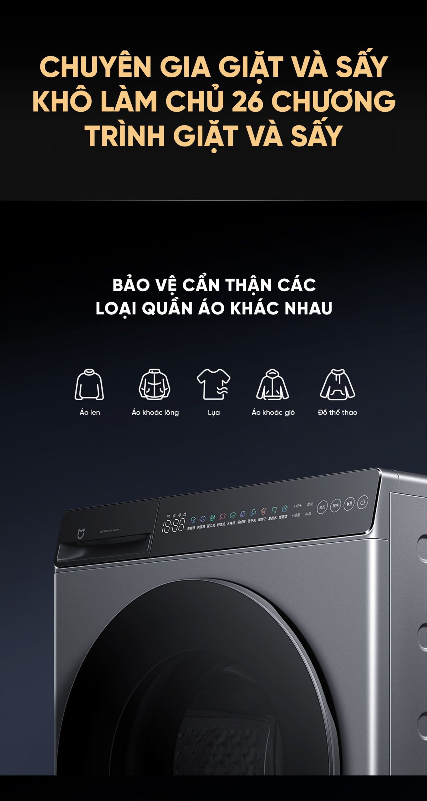 Máy giặt sấy Xiaomi XHQG120MJ102 Pro giặt 12kg sấy 9kg Công Nghệ Oxygen