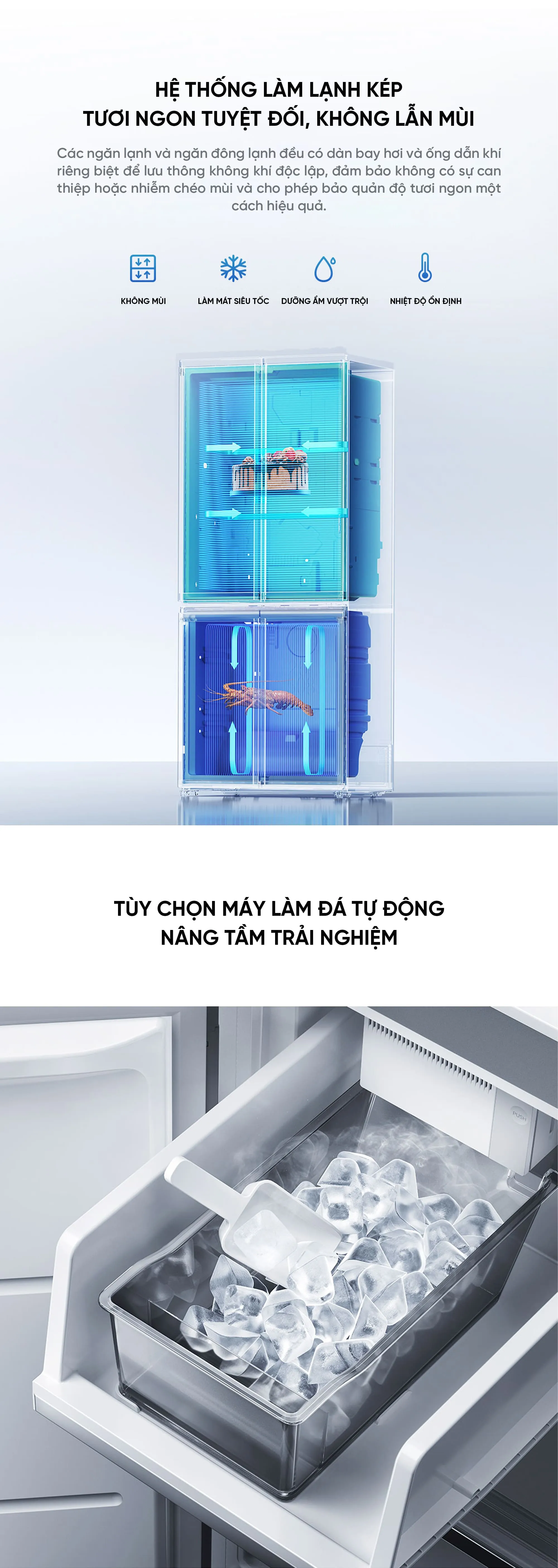 Tủ lạnh Xiaomi mijia 508L Pro 2026 Pha Lê Có Đá Rơi i.on 4.0