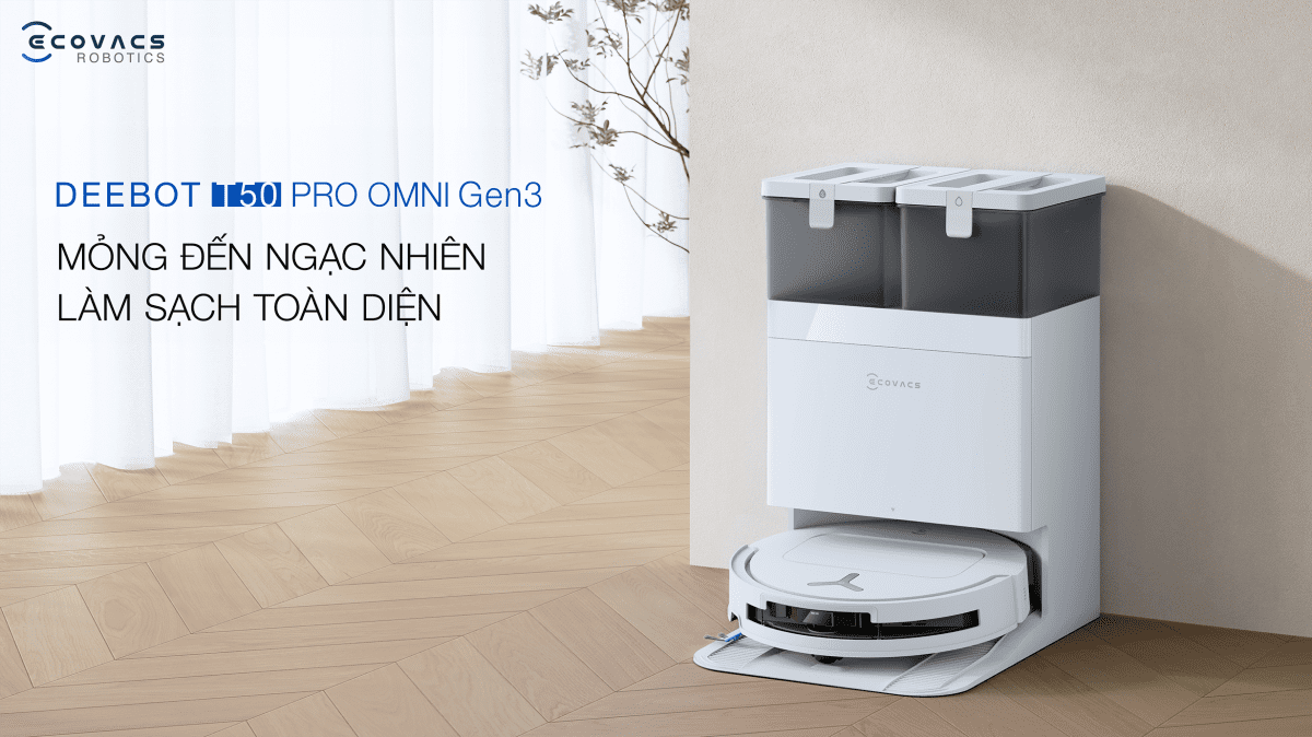 Robot hút bụi lau nhà Ecovacs Deebot T50 Pro Omni Gen 3