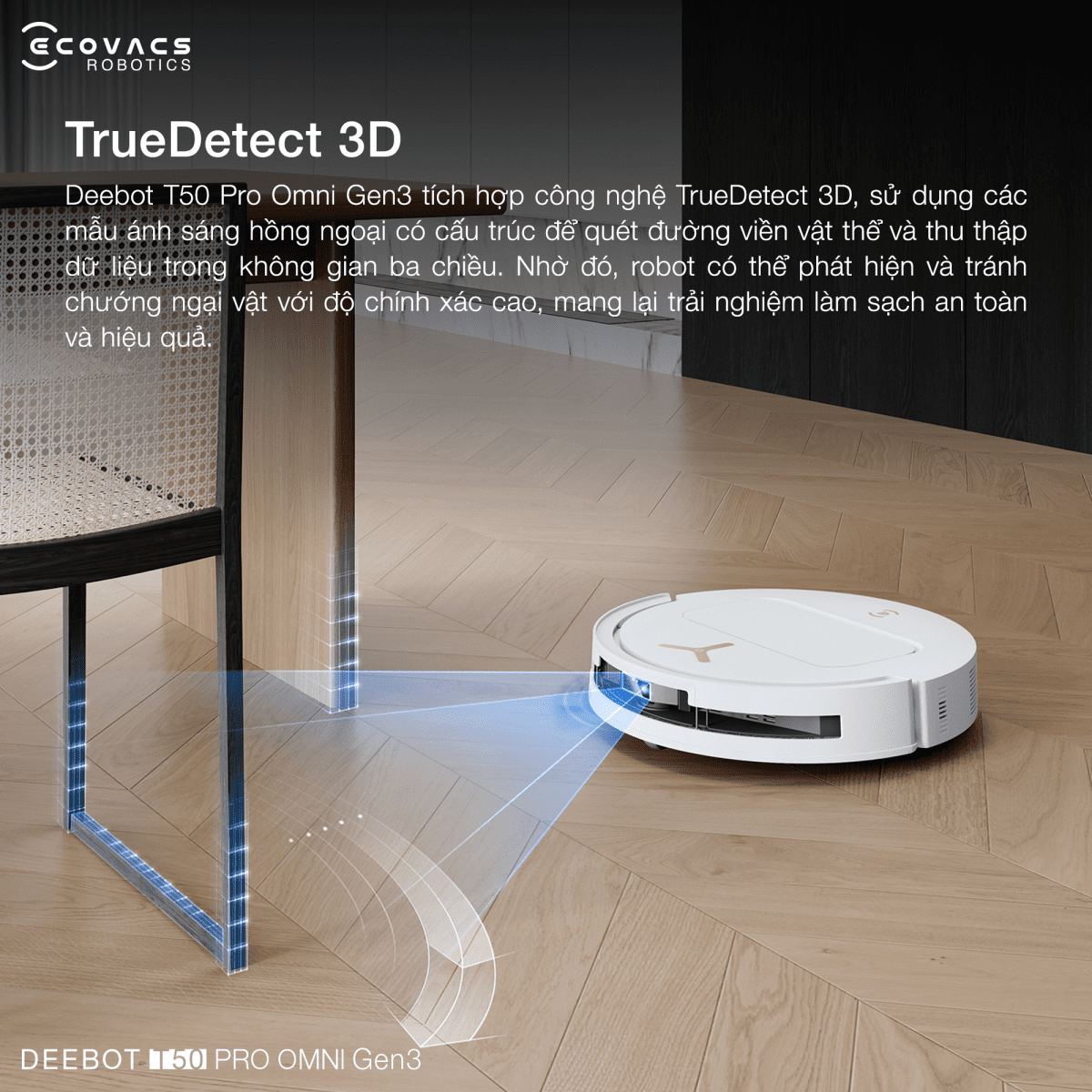 Robot hút bụi lau nhà Ecovacs Deebot T50 Pro Omni Gen 3