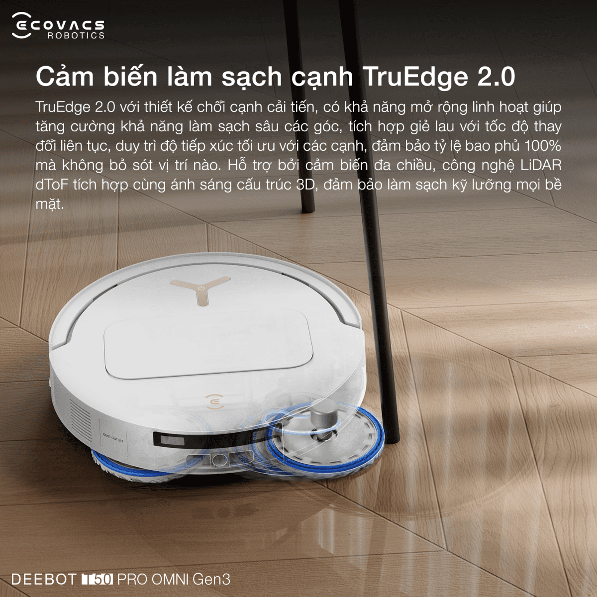 Robot hút bụi lau nhà Ecovacs Deebot T50 Pro Omni Gen 3