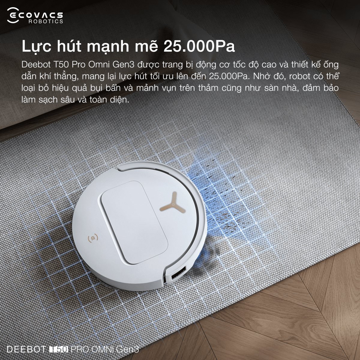 Robot hút bụi lau nhà Ecovacs Deebot T50 Pro Omni Gen 3