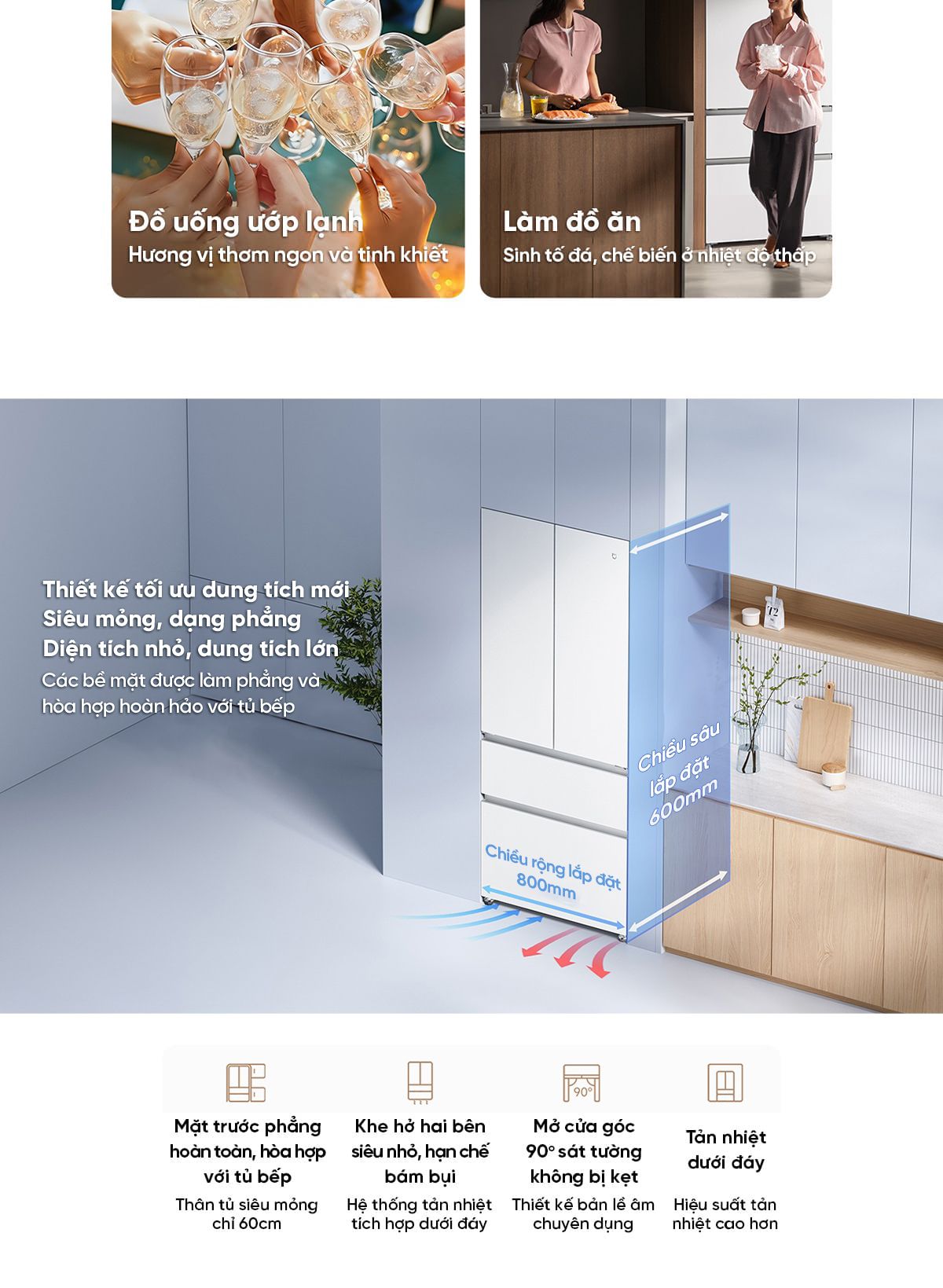 Tủ Lạnh 508L Pro Kiểu pháp 2026 Làm Đá Tự Động